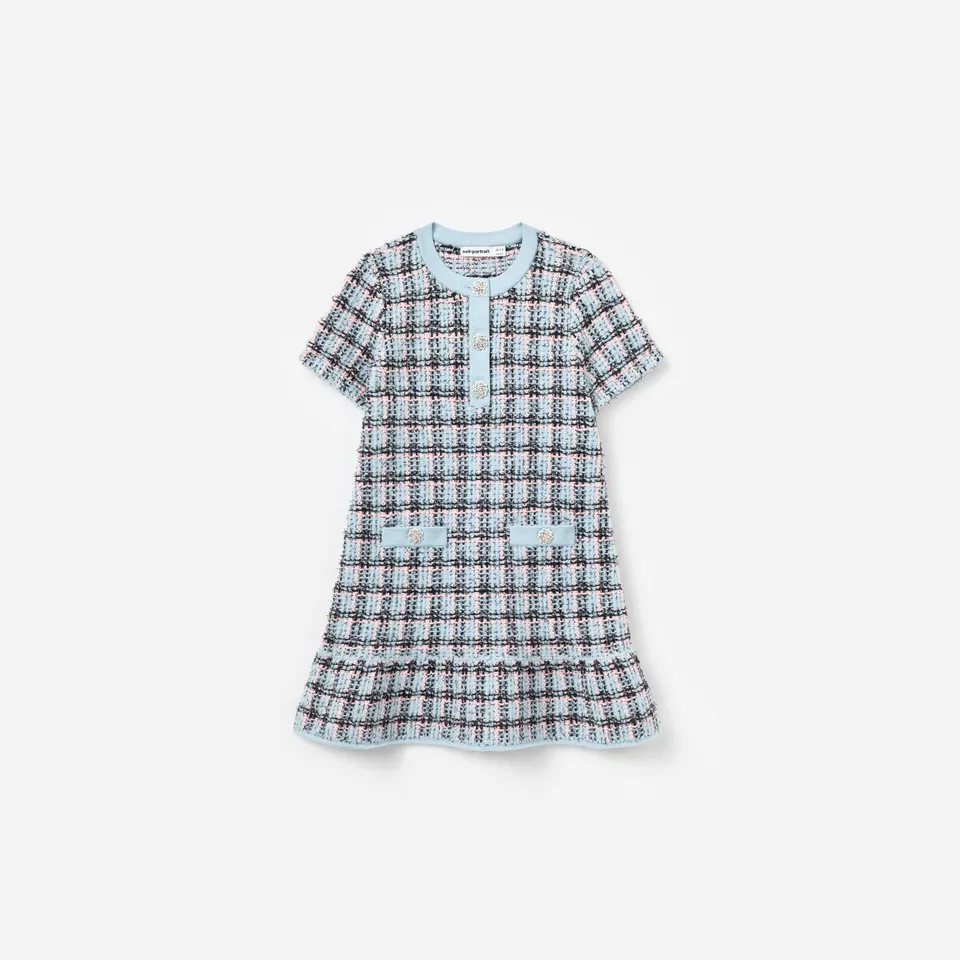 Self Portrait Textured Stripe Knit Kinderkleid Multi