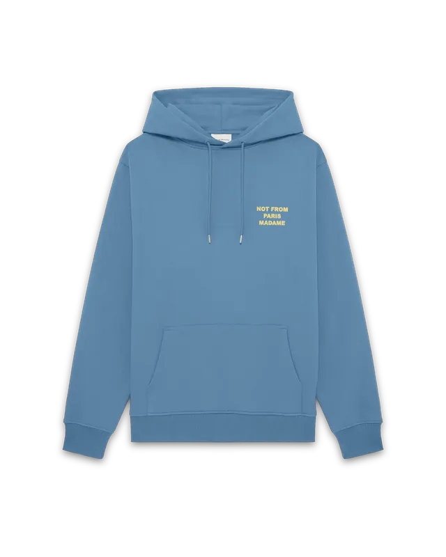 Drôle De Monsieur Hoodie Slogan Hoodie Blau Baumwolle