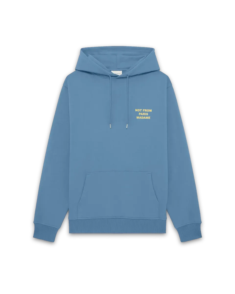 Drôle De Monsieur Hoodie Slogan Hoodie Blau Baumwolle