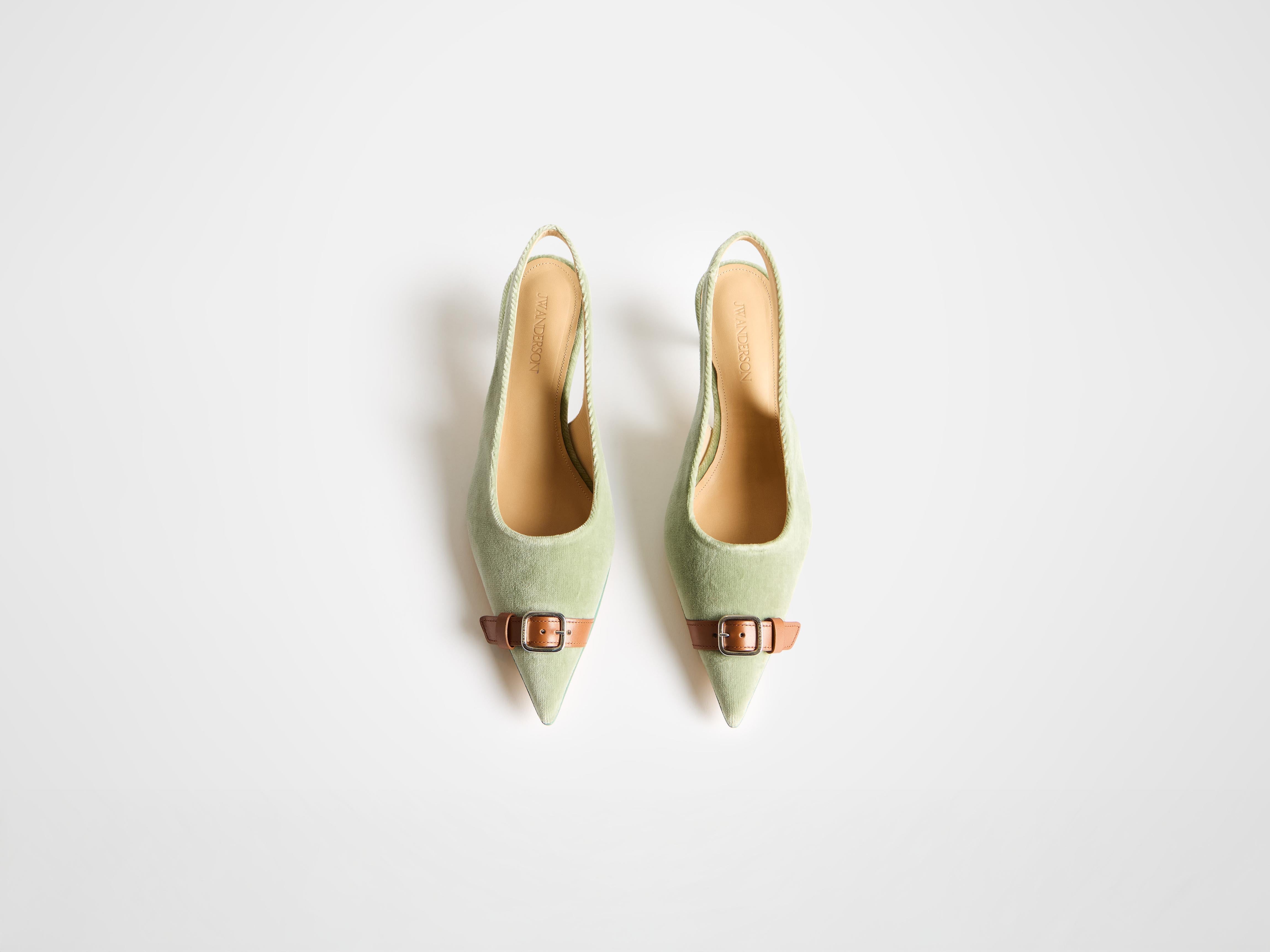 J.W.Anderson Sling-Back Pumps Artichoke Samt Gr. 38