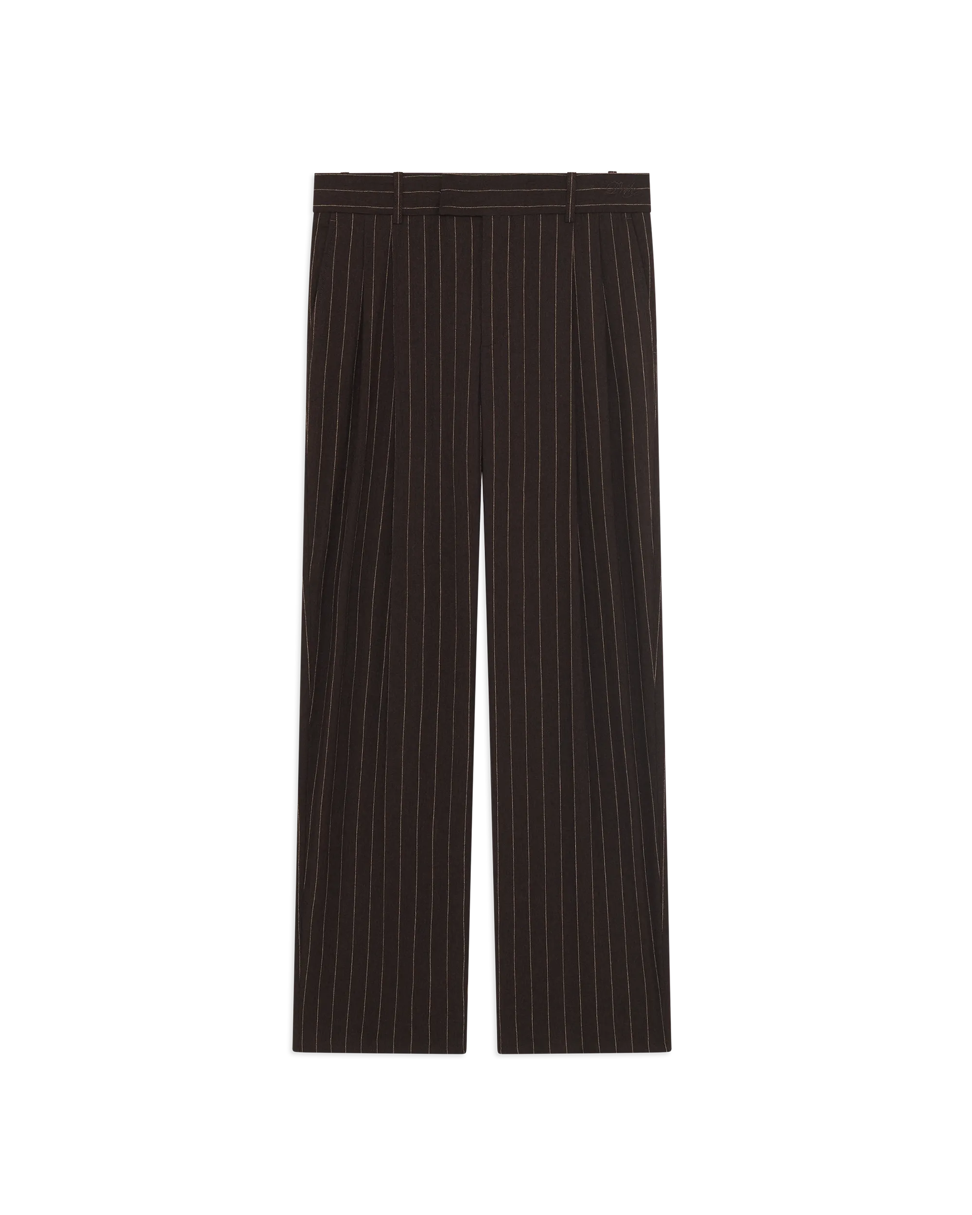 Drôle De Monsieur Le Pantalon Pinstripes Hose dunkelbraun Wolle