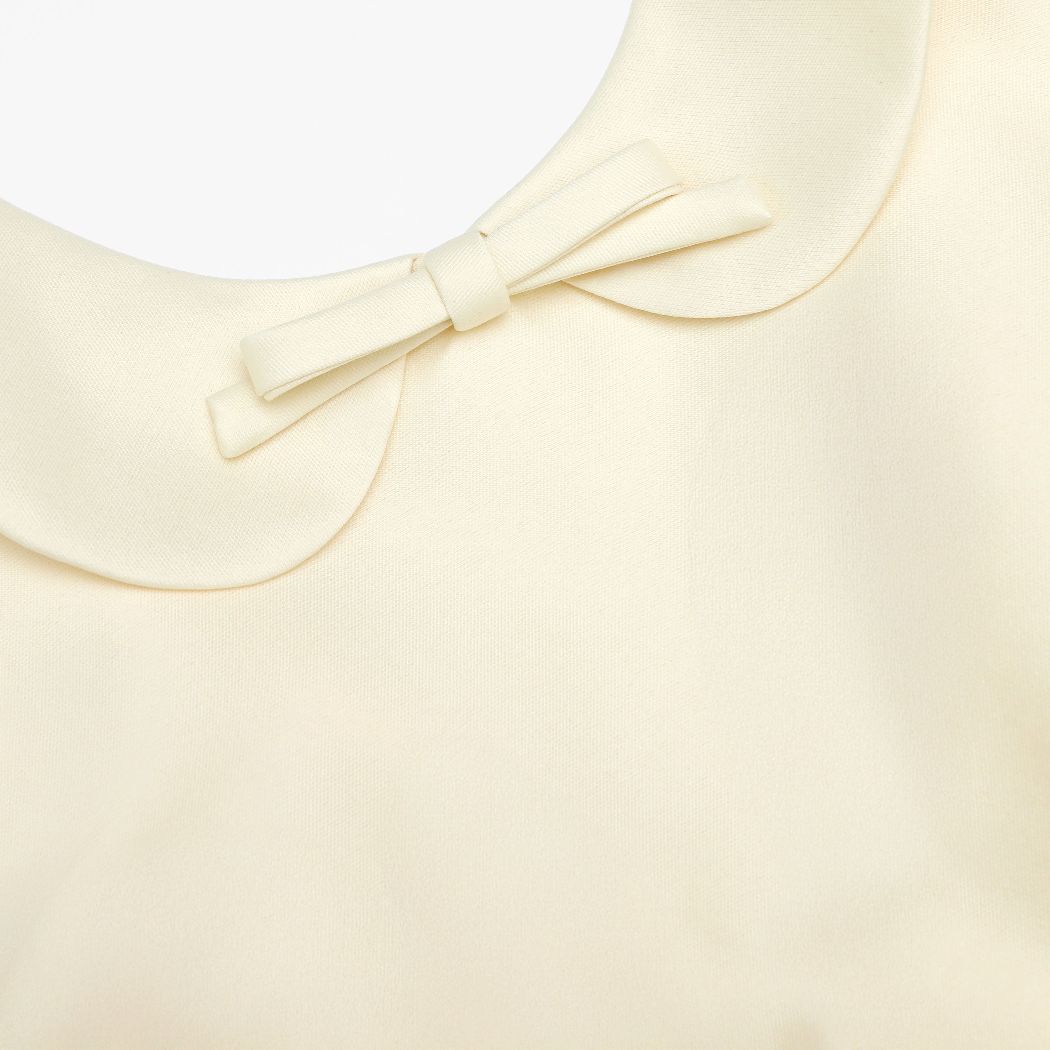 Self Portrait Yellow Taffeta Collared Midi Kleid Gelb Taft