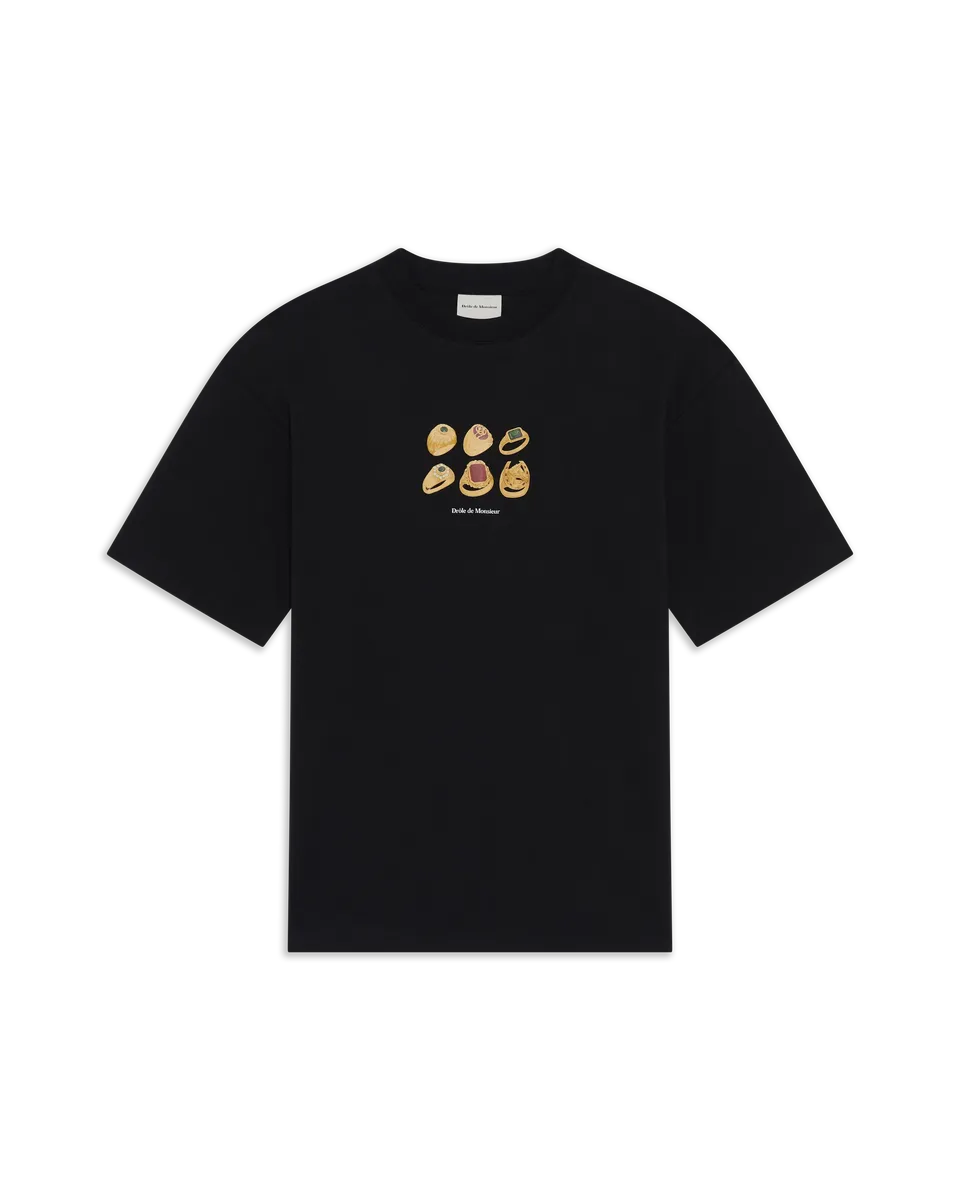 Drôle De Monsieur Rings T-Shirt schwarz Baumwolle