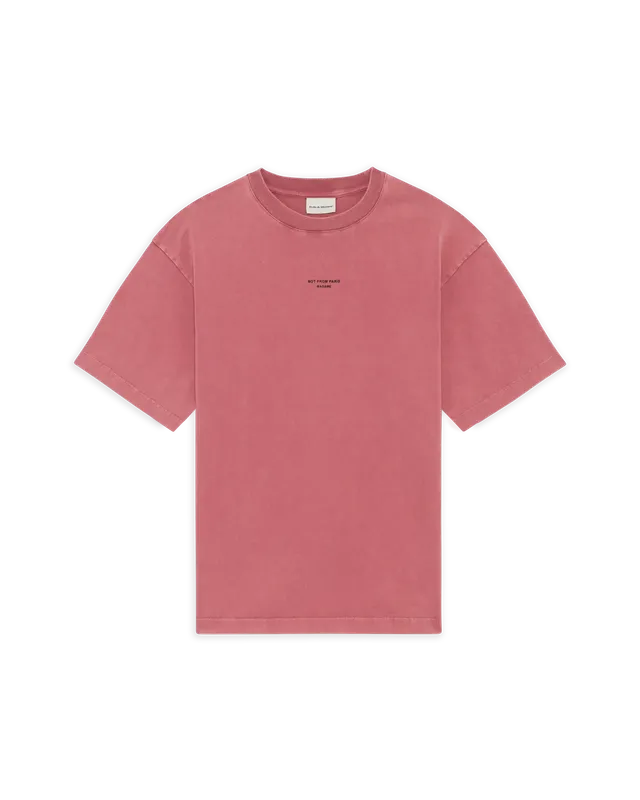 Drôle De Monsieur Washed Classic Slogan T-Shirt dunkelrosa