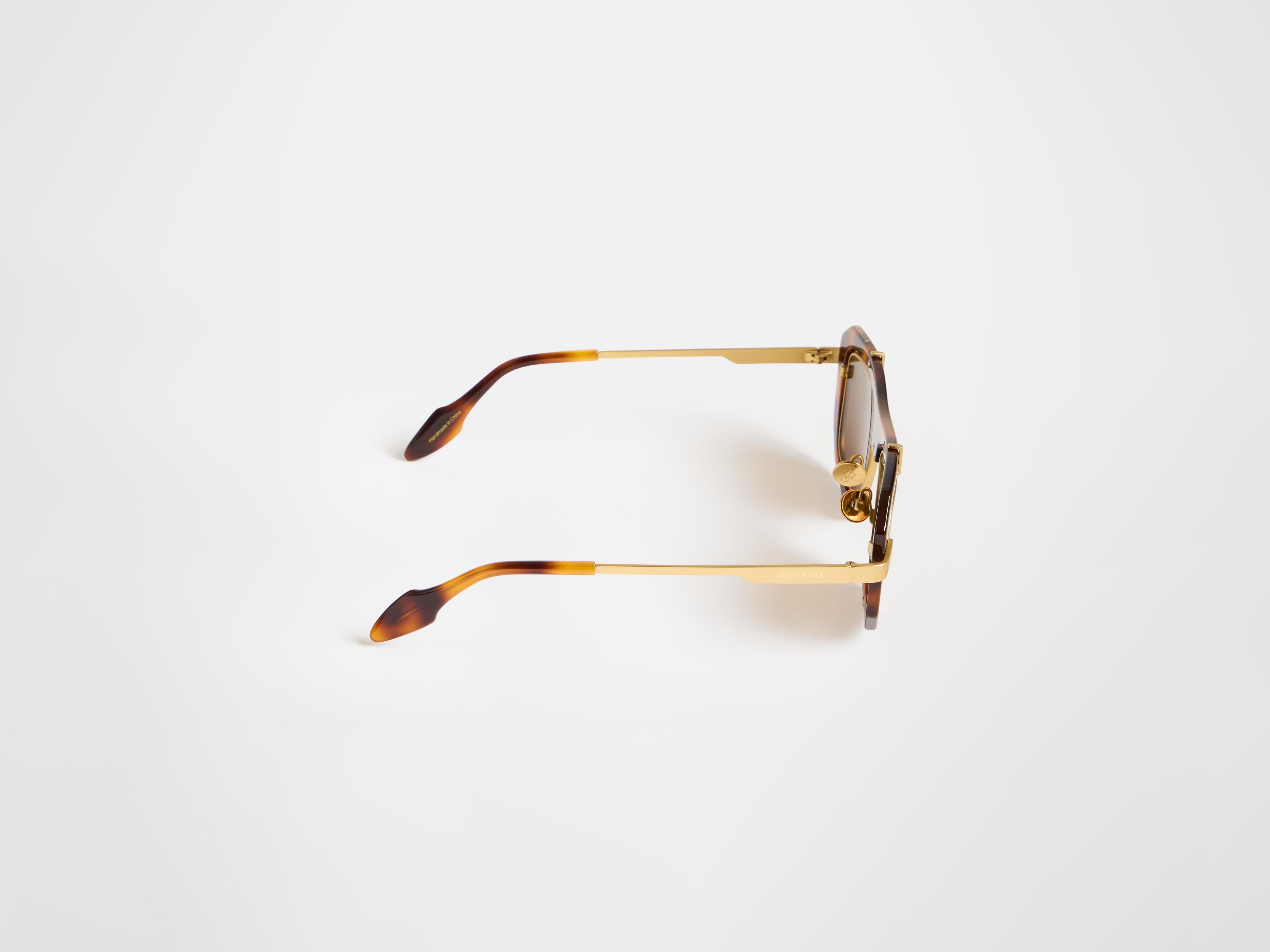 J.W.Anderson JWA03 Sonnenbrille Havanna Geometric Unisex