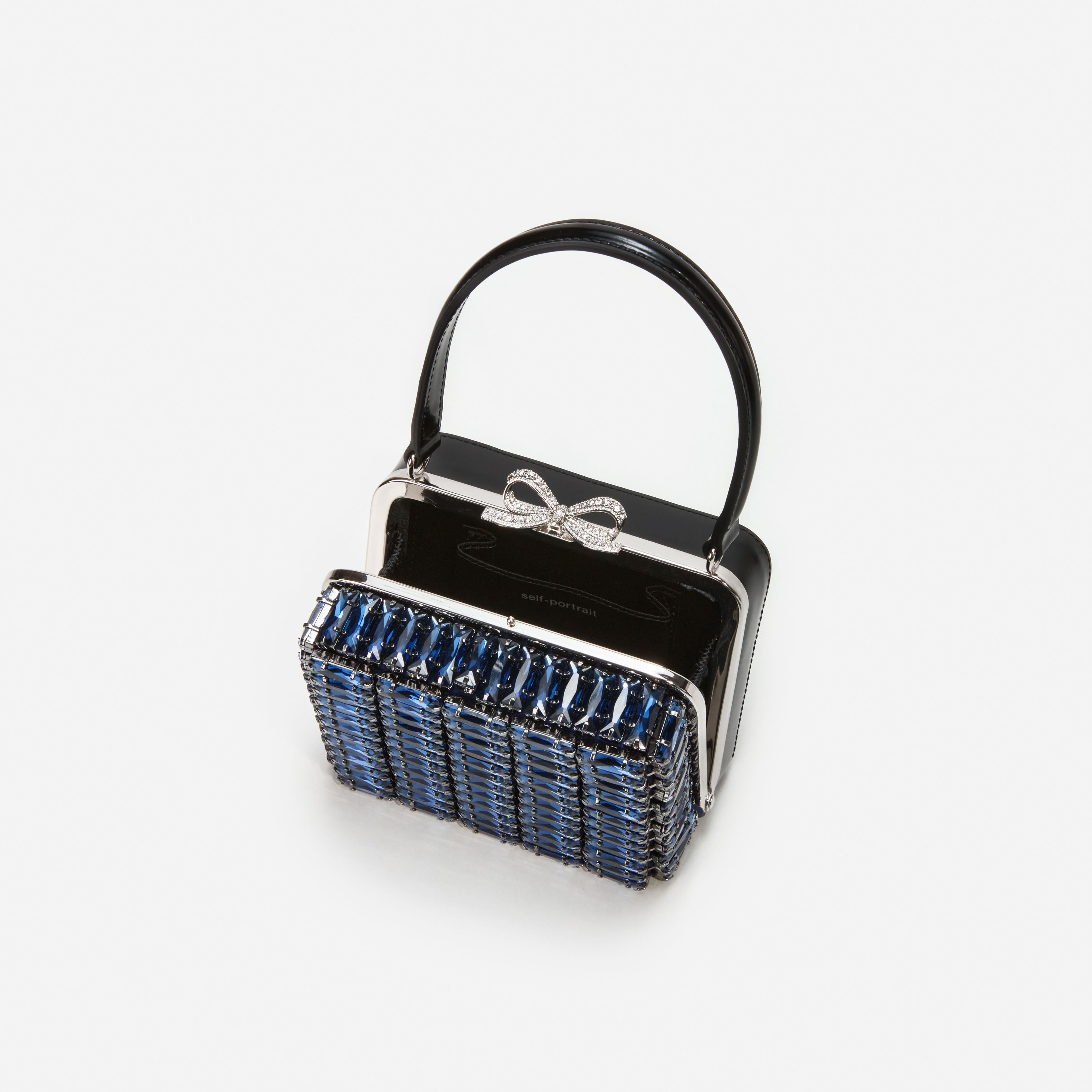Self Portrait Navy Crystal Micro Bag Tasche Blau Kristall