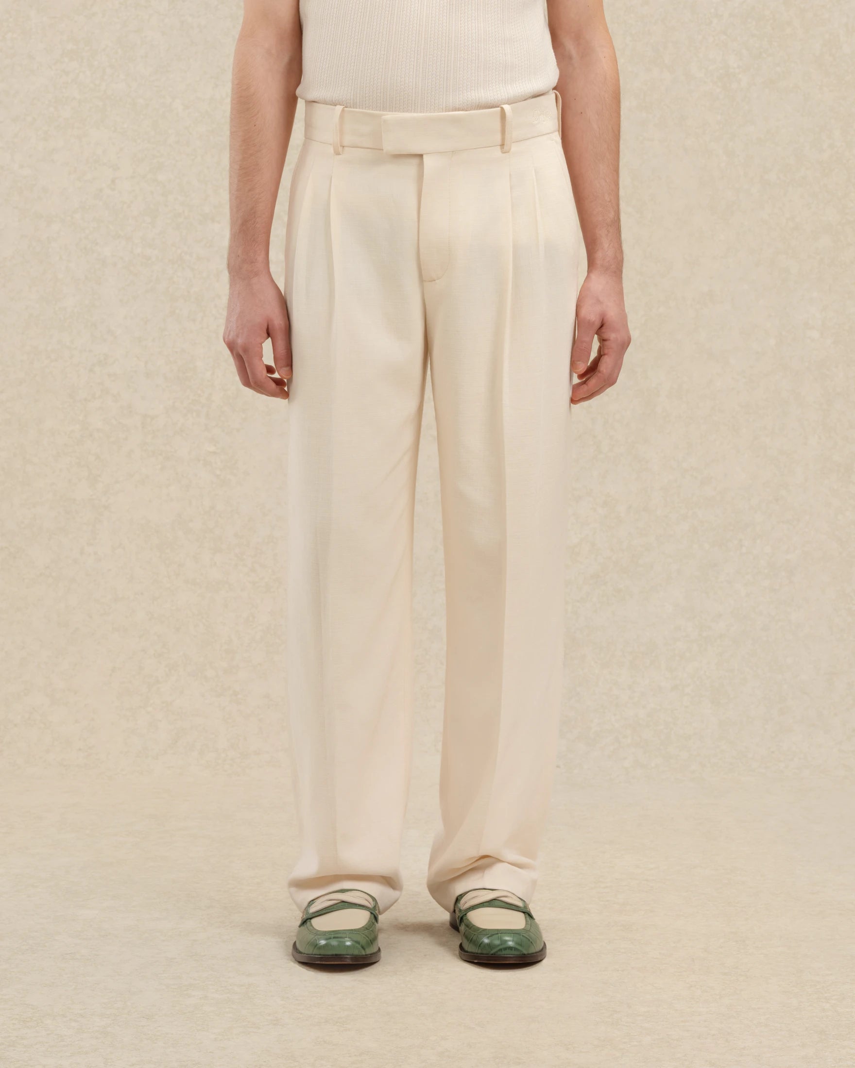 Drôle De Monsieur Pantalon Golfeur Hose Off White Viskose