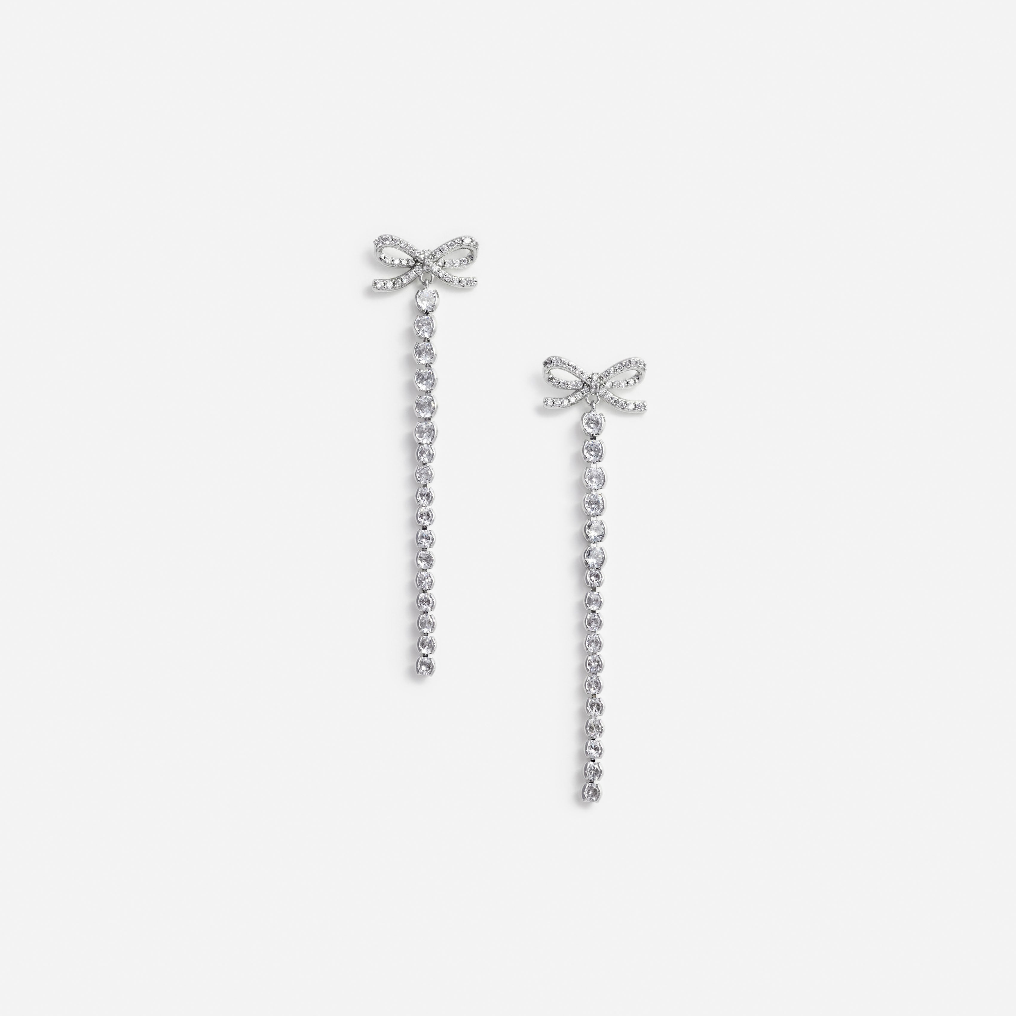 Self Portrait Crystal Bow Droplet Ohrringe Silber One Size