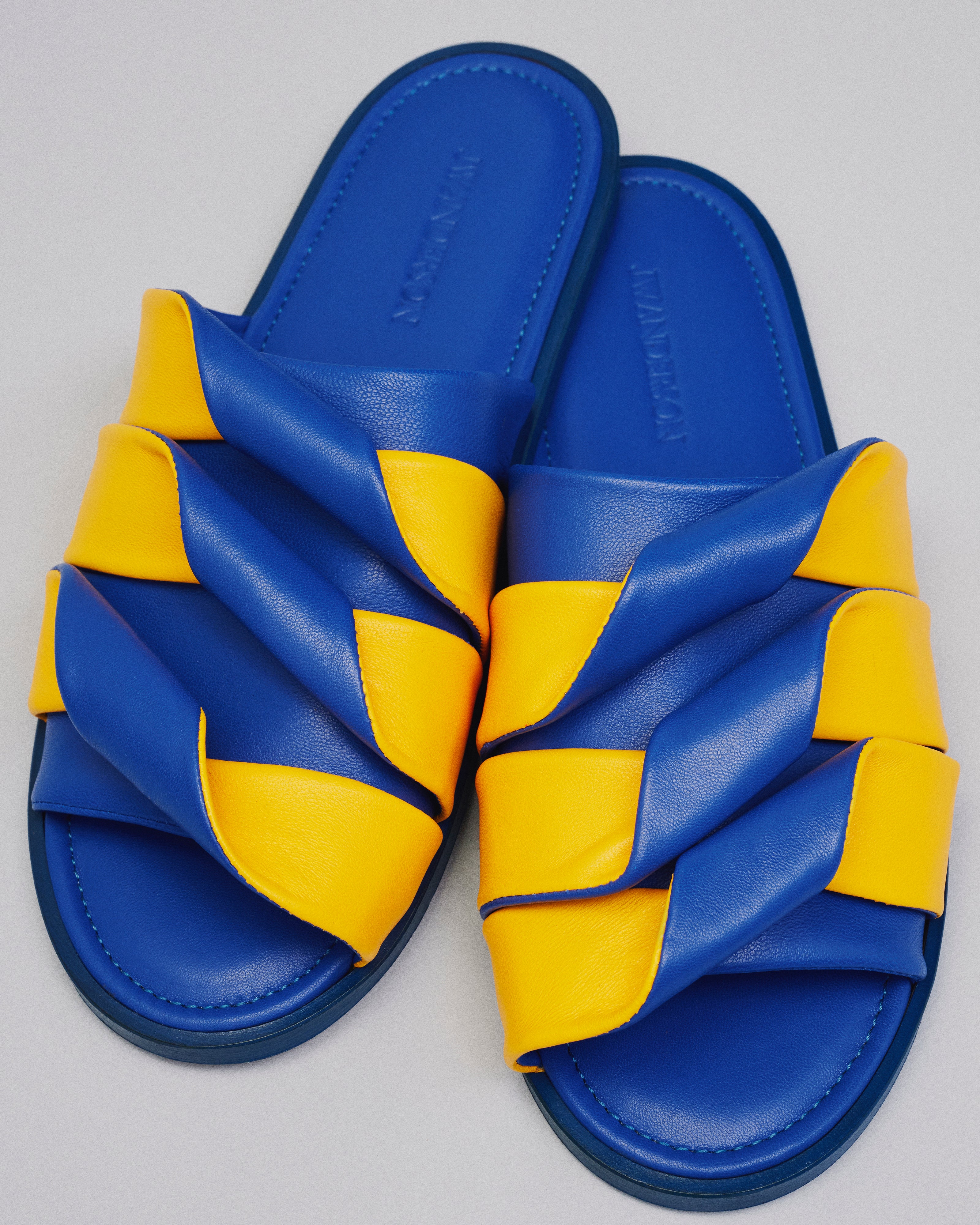 J.W.Anderson Coil Slide Ledersandalen Damen Kontrast