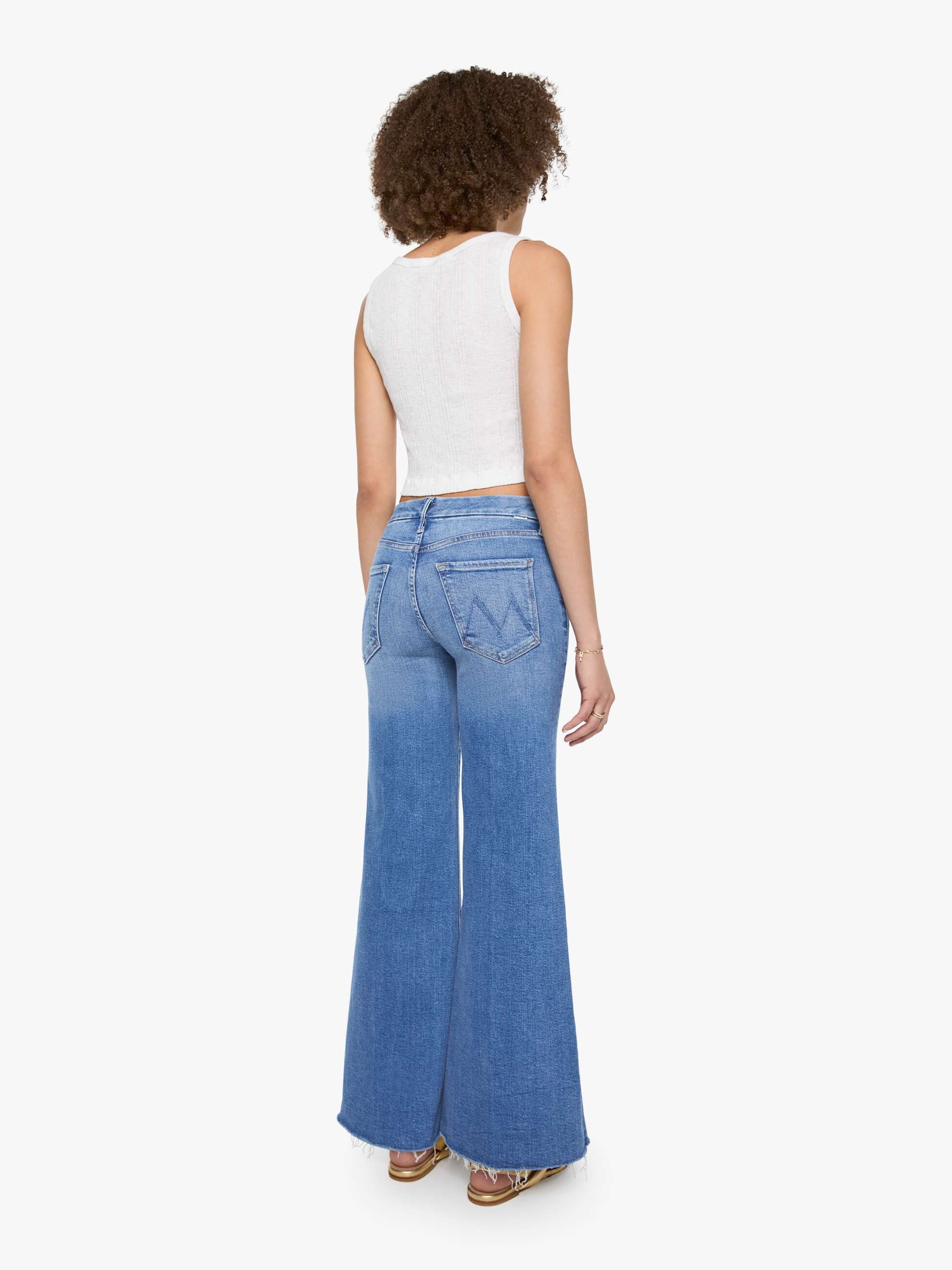 Mother The Roller Fray Fan Favorite Jeans Mittelblau Stretch