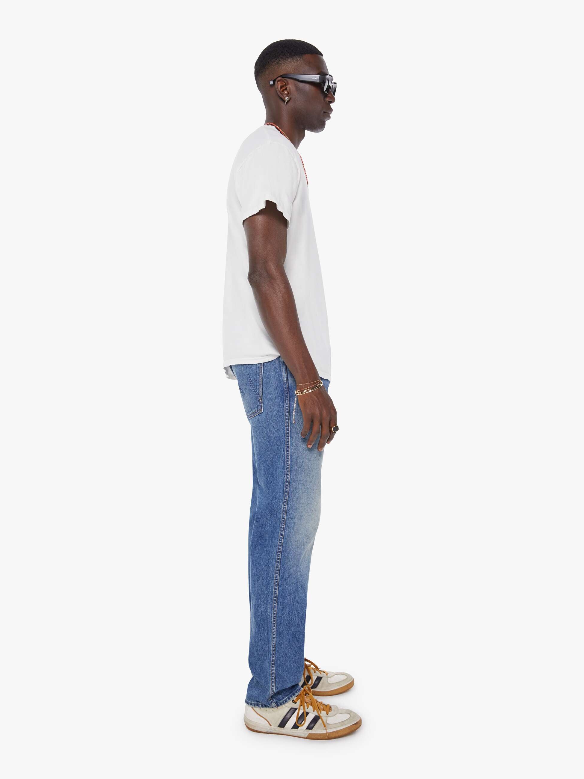 Mother Denim The Bronco Jeans Cashing Out Mittelblau