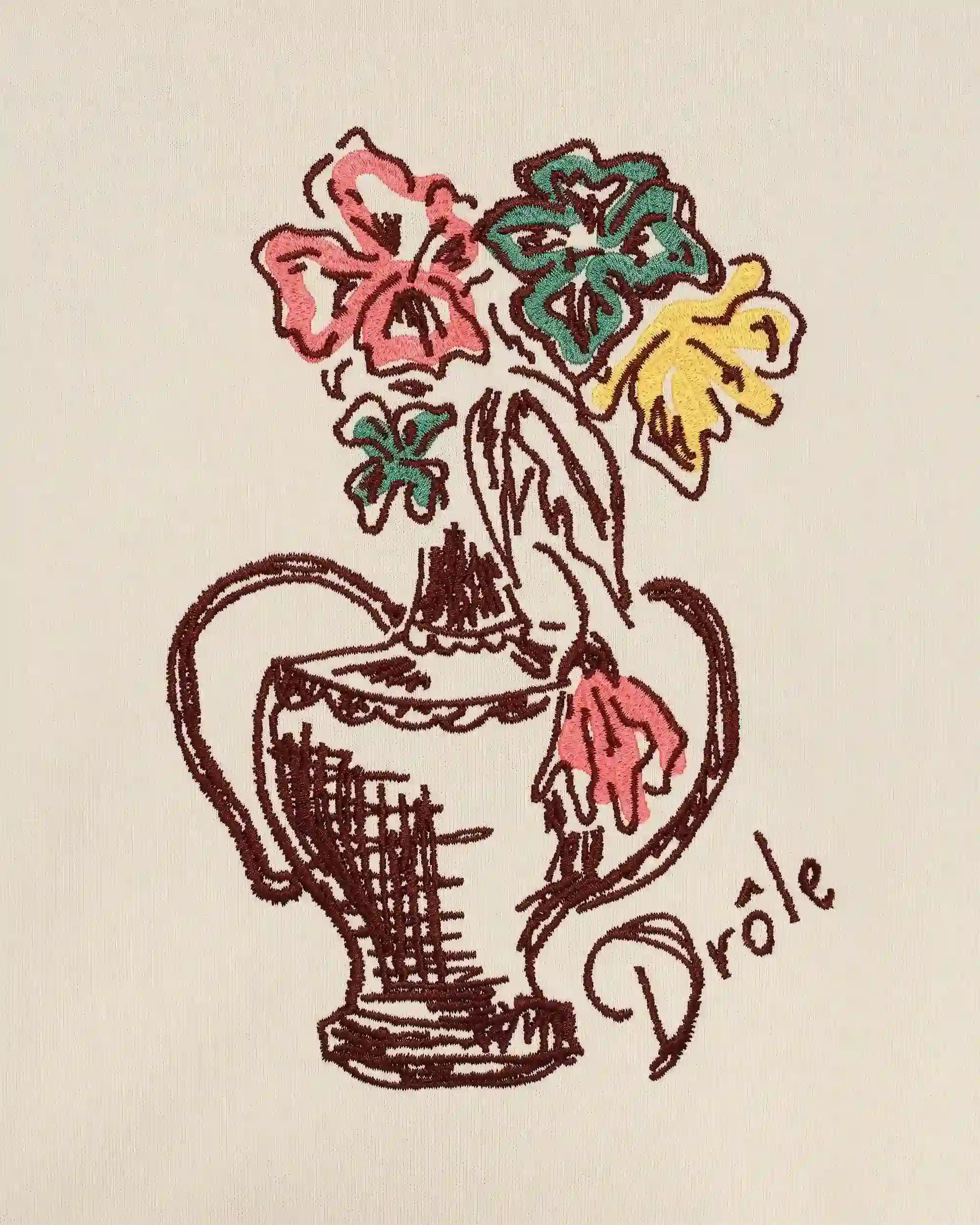 Drôle De Monsieur Hoodie Vase Havana Beige Baumwolle
