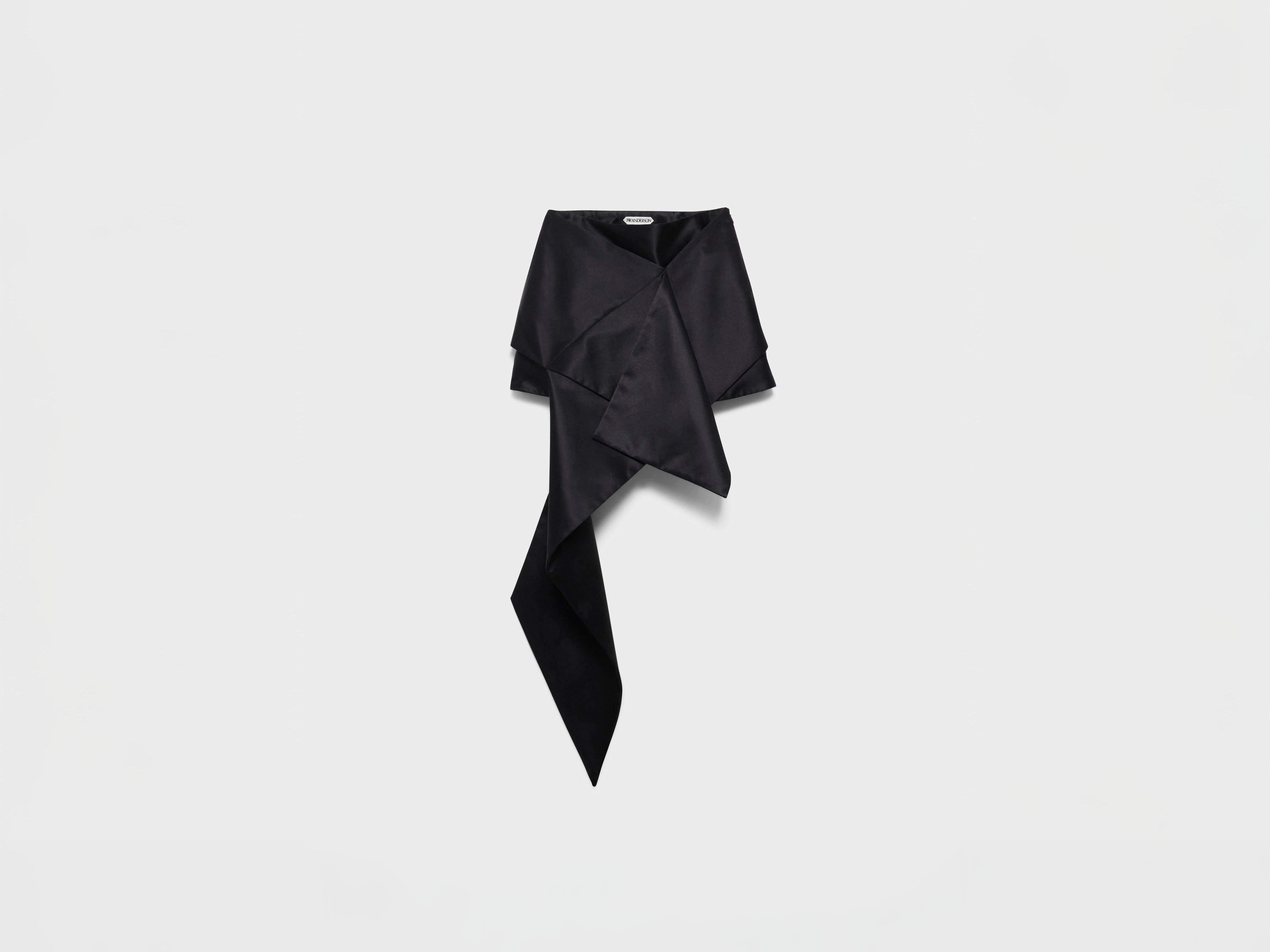 J.W.Anderson Cross Drape Mini Skirt Minirock Schwarz Seide