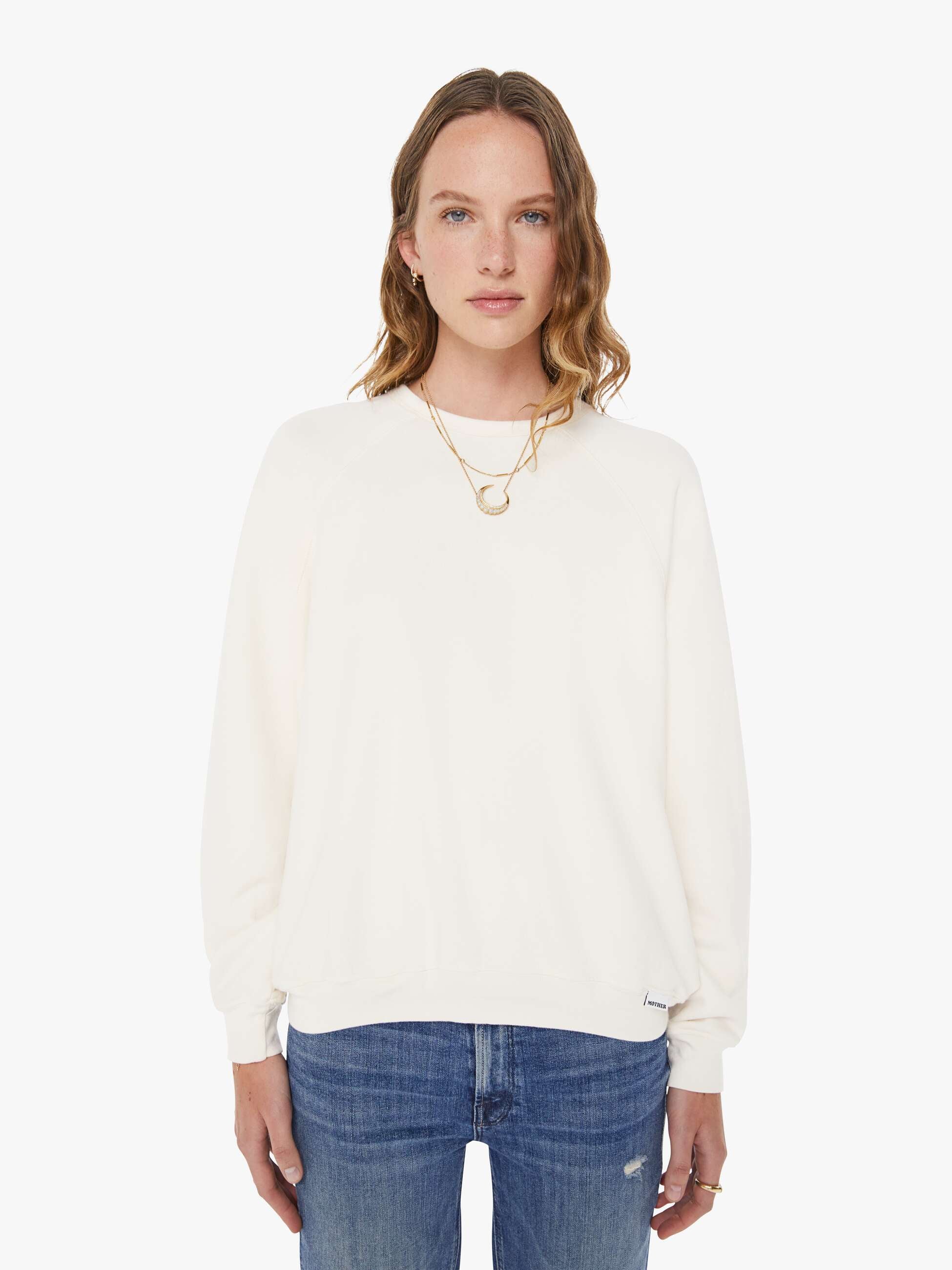 Mother The Biggie Concert Sweatshirt Cream