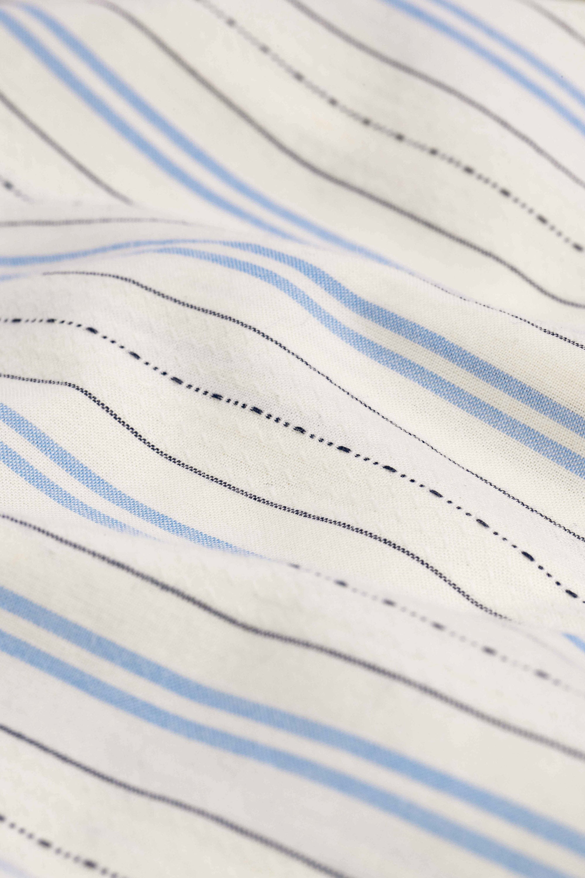 Drôle De Monsieur La Chemise Rayée Hemd Hellblau Baumwolle