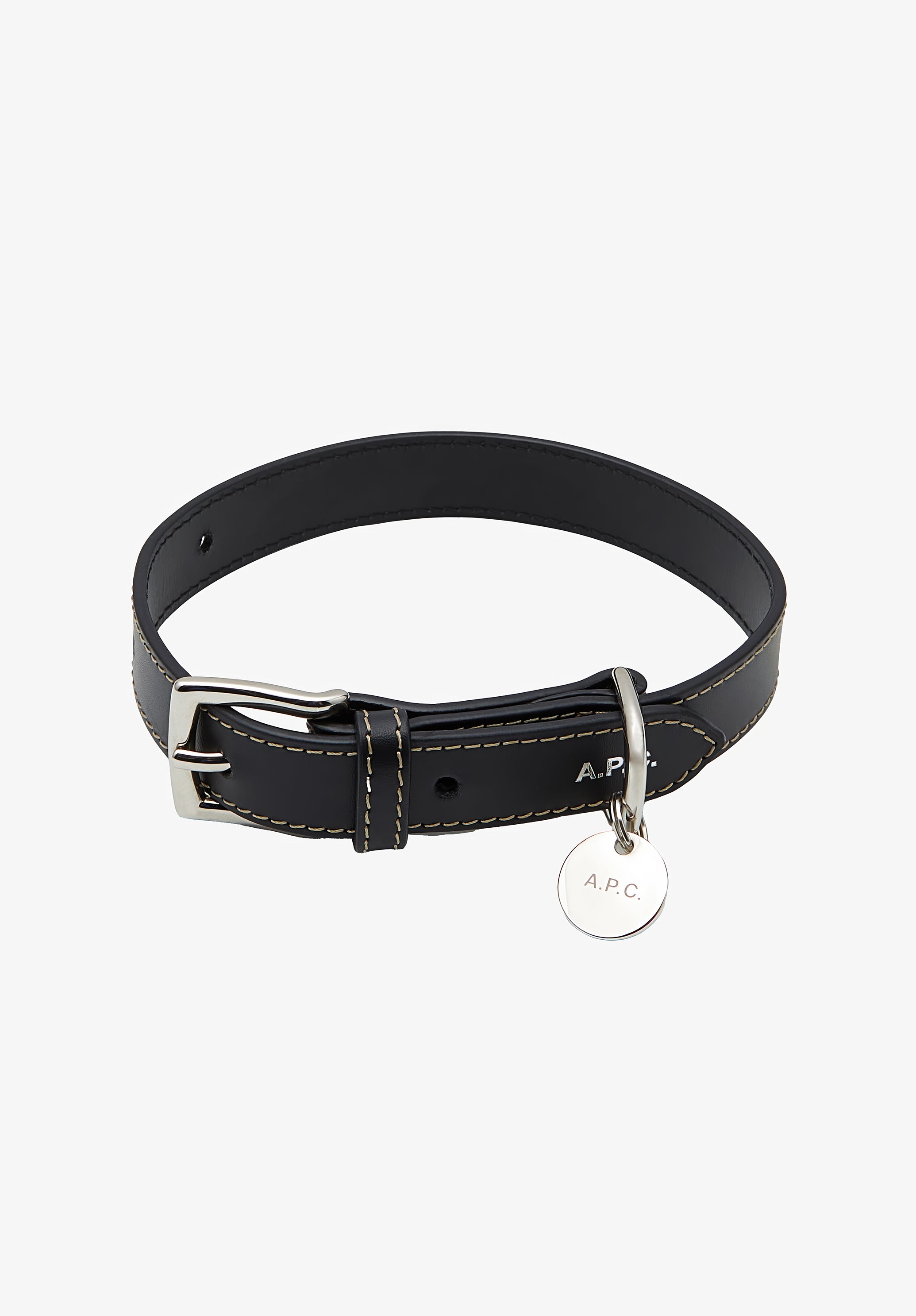 A.P.C. Toutou Hundehalsband Leder Schwarz T1
