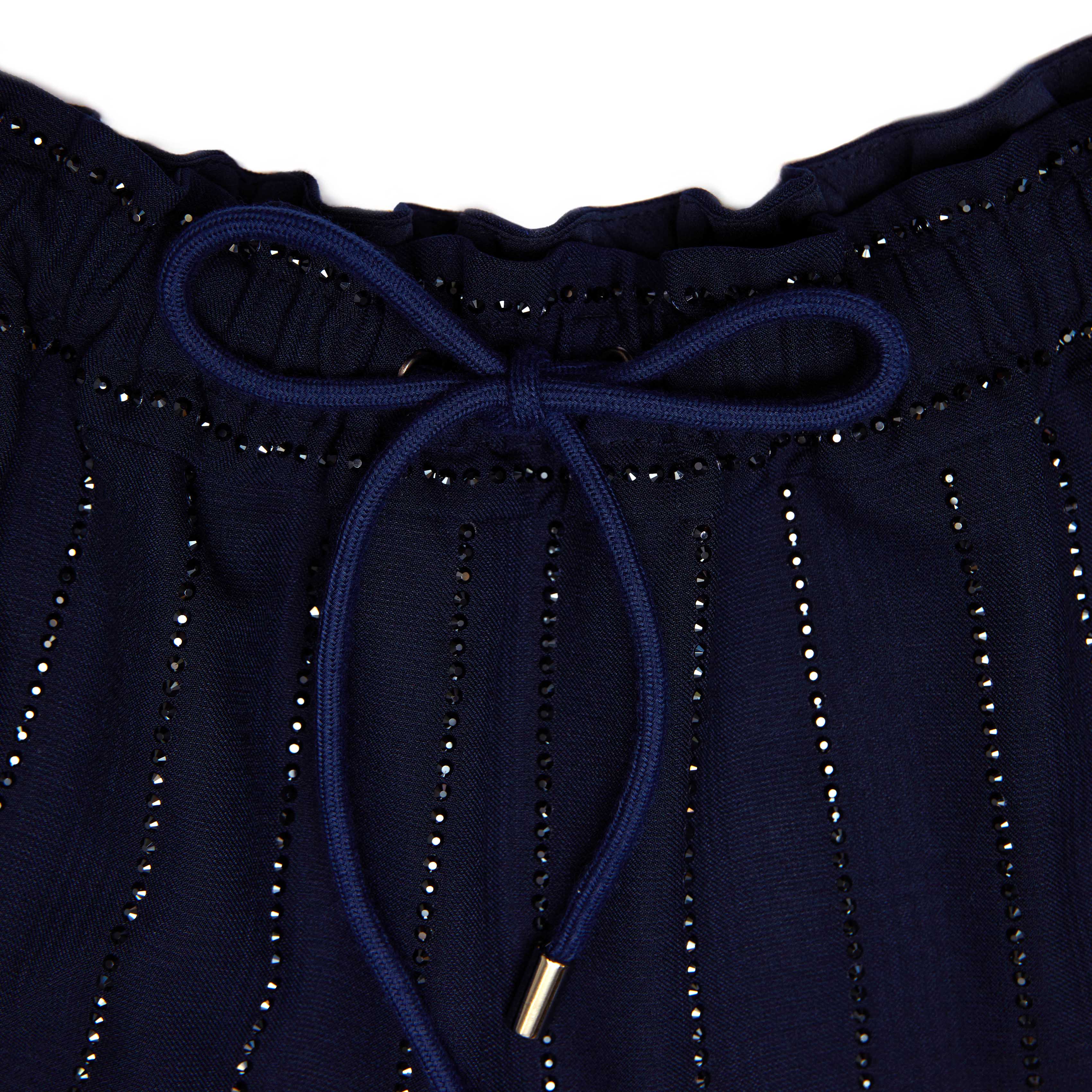 Self Portrait Pinstripe Hose Navy Strass UK 8 Crepe