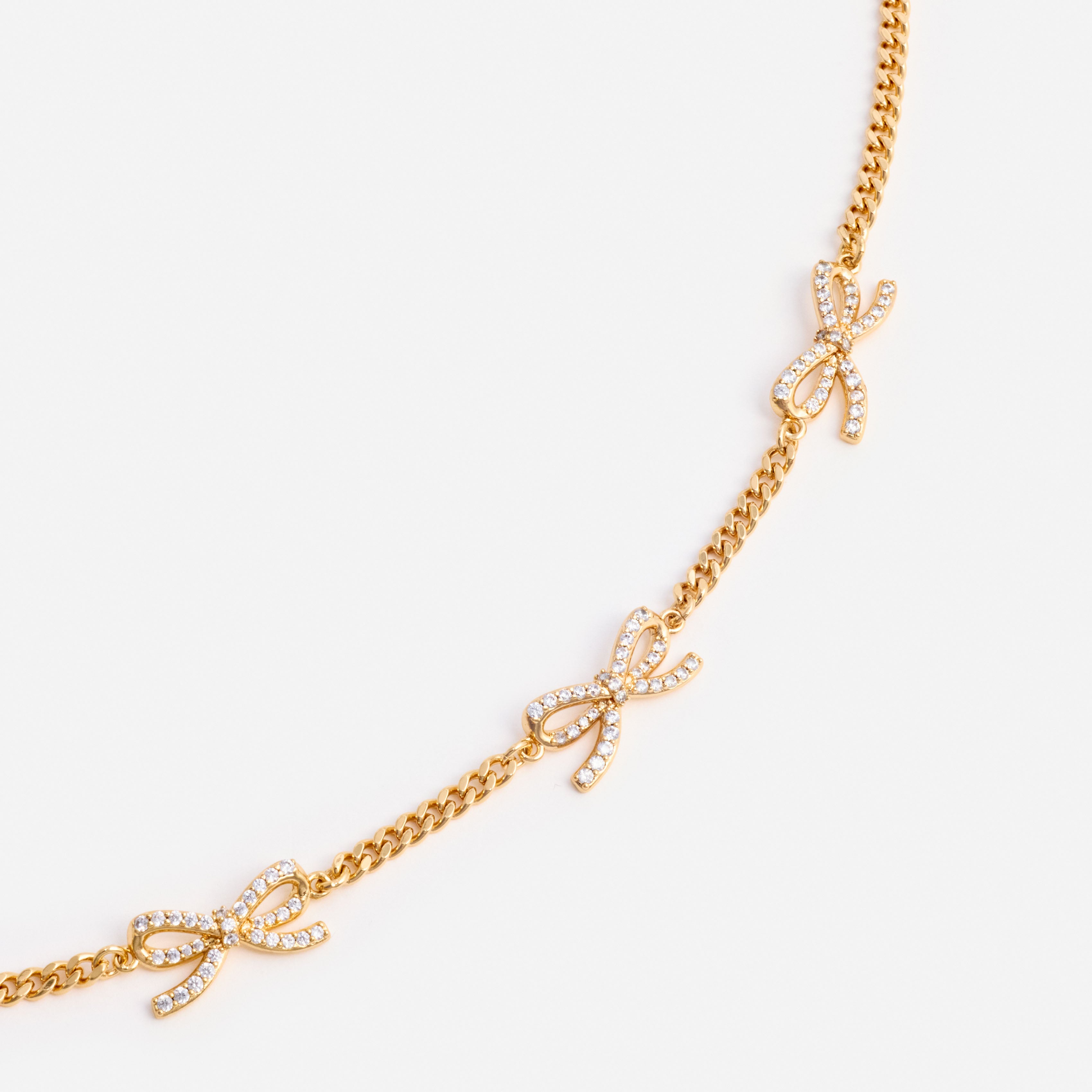 Self Portrait Gold Crystal Bow Halskette Gold Kristall