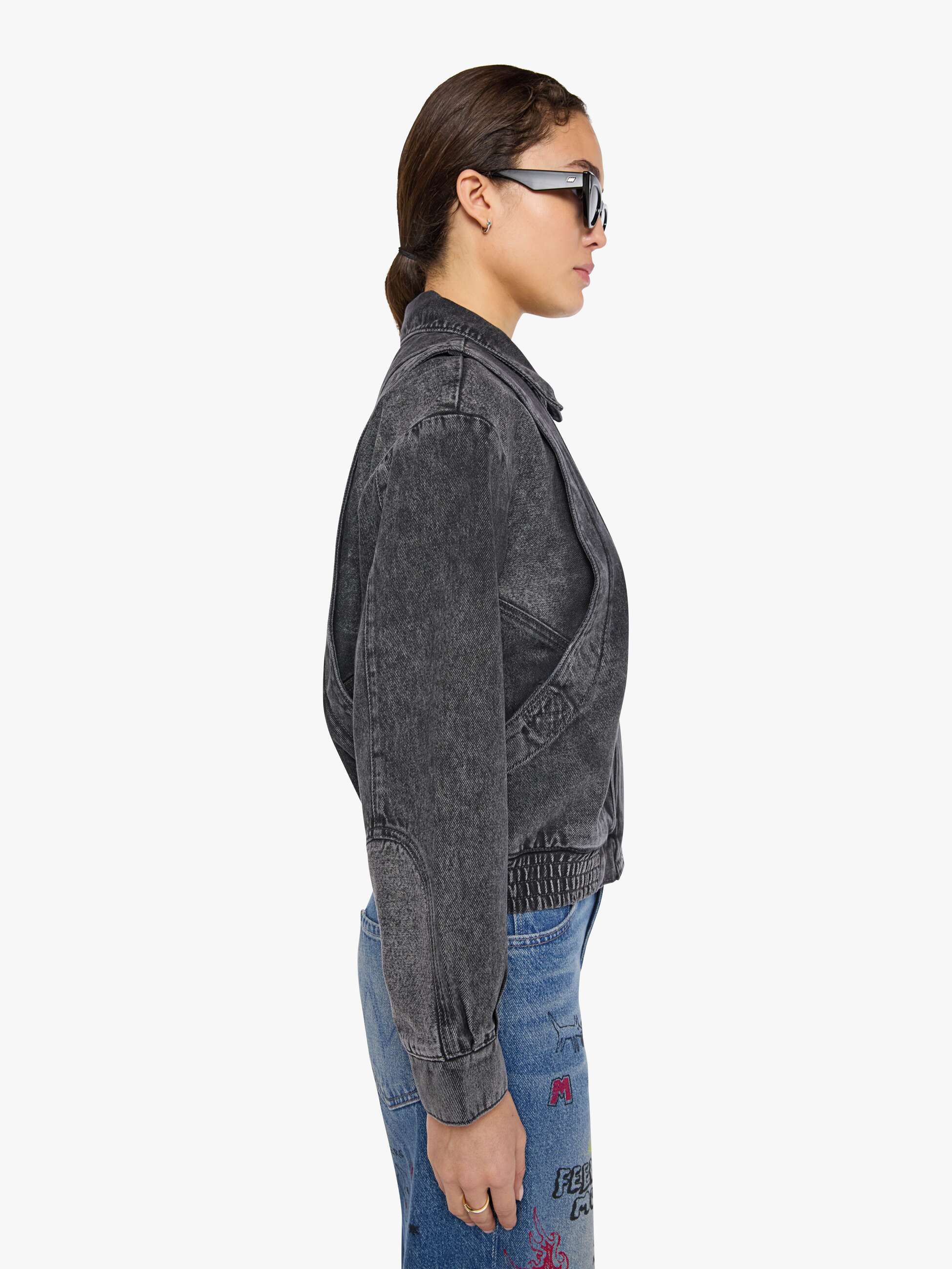 Mother Snacks Wing Ding Denimjacke Burnt Toast Grau Bomber