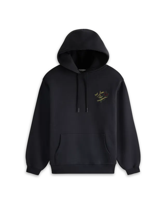 Drôle De Monsieur Slogan Hoodie Baumwolle Schwarz