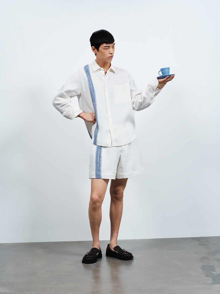 J.W.Anderson Hemd Herren Off-White Blau Irish Linen