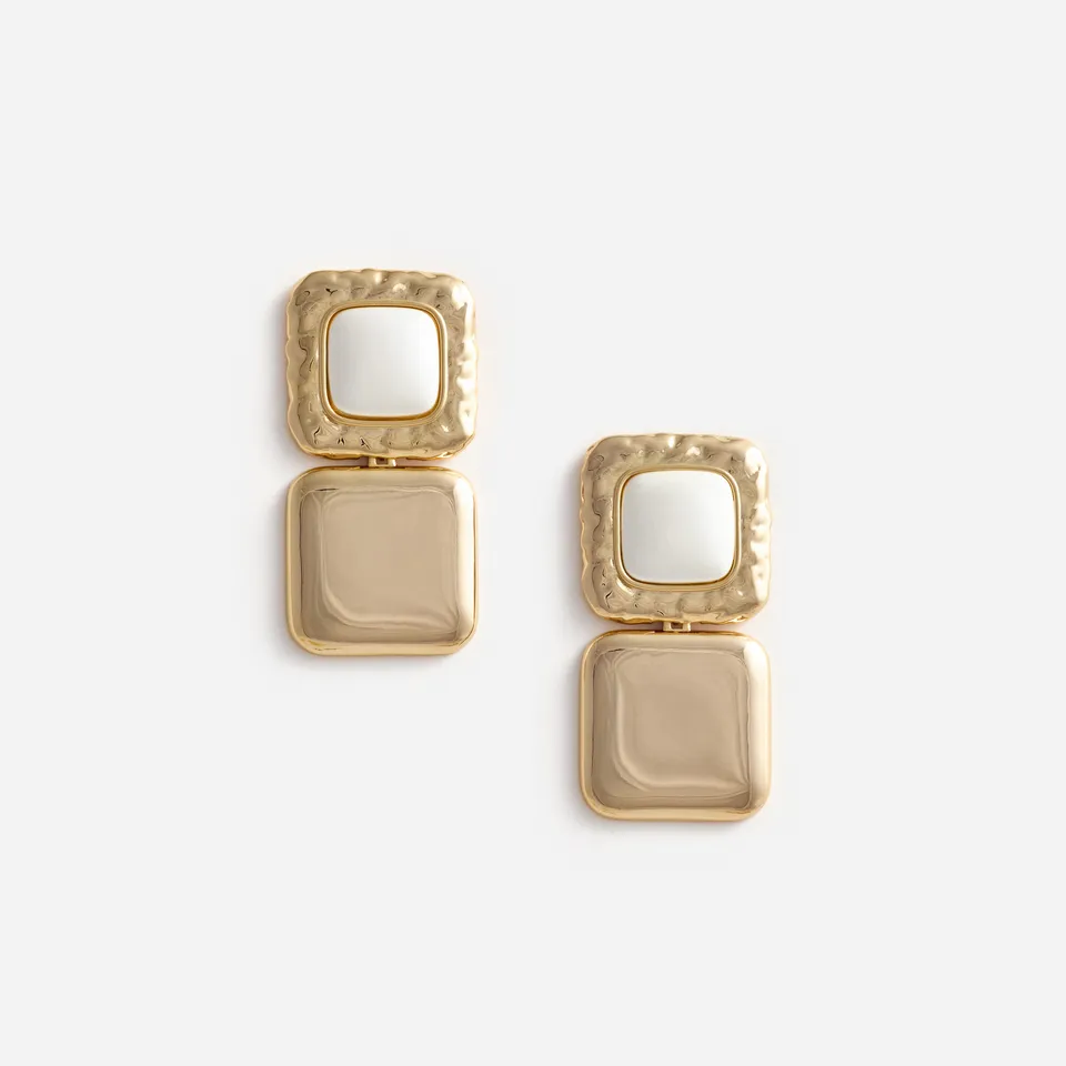 Self Portrait Jewellery Mottled Gold Pearl Tiered Ohrringe Gold