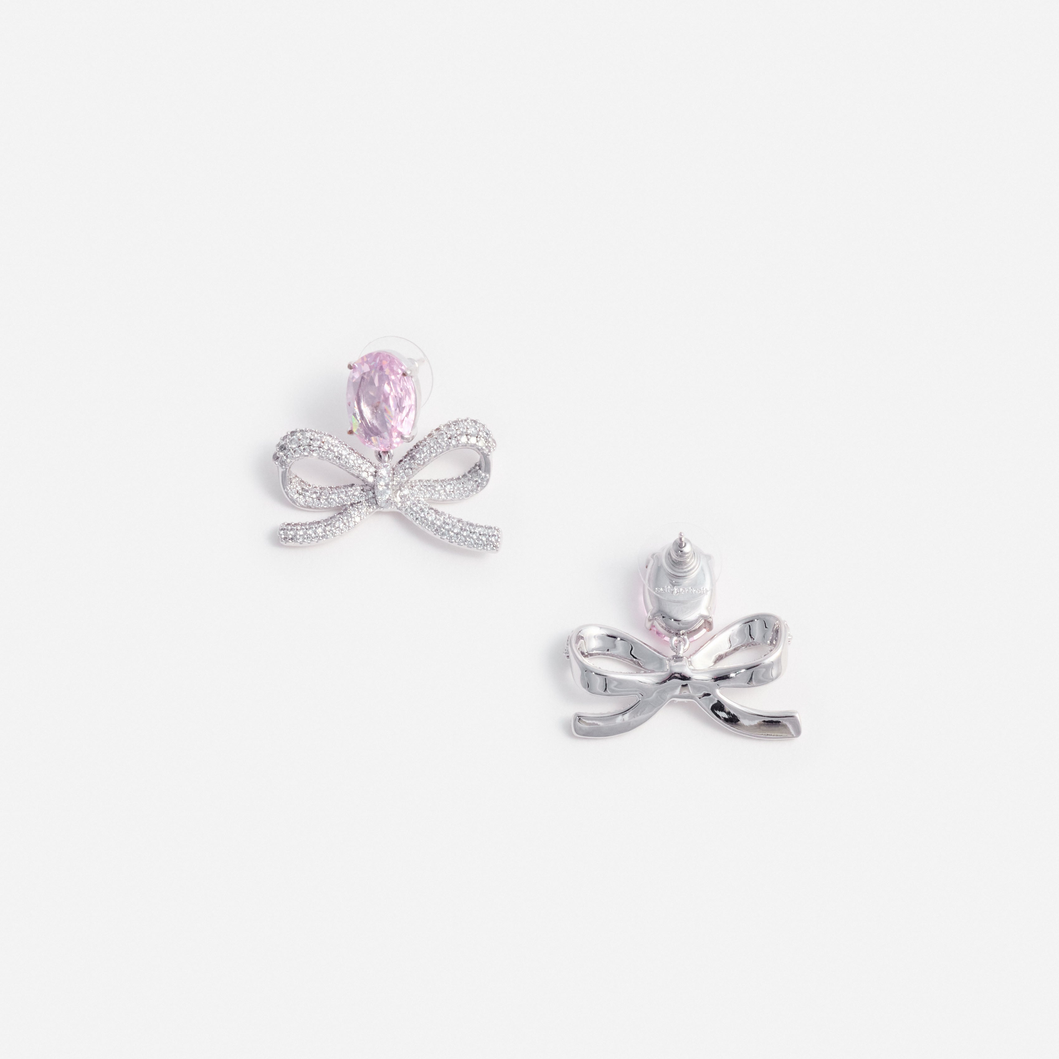 Self-Portrait Pink Crystal Bow Ohrringe Rosa One Size