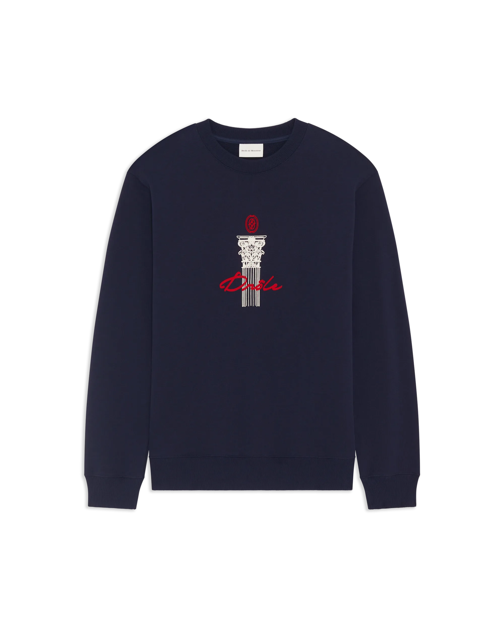Drôle De Monsieur Drôle Column Sweatshirt Pullover Navy Baumwolle