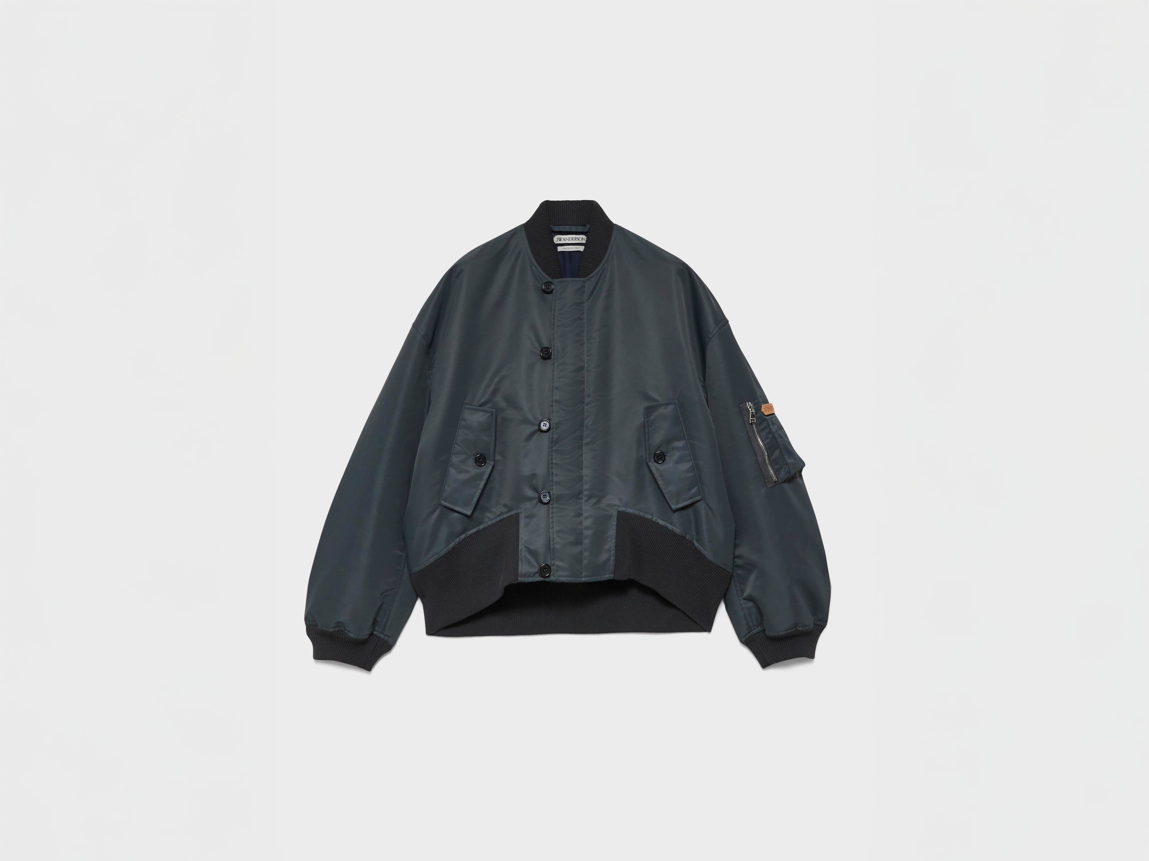 J.W.Anderson Coats Oversized Bomberjacke Damen Grau Nylon