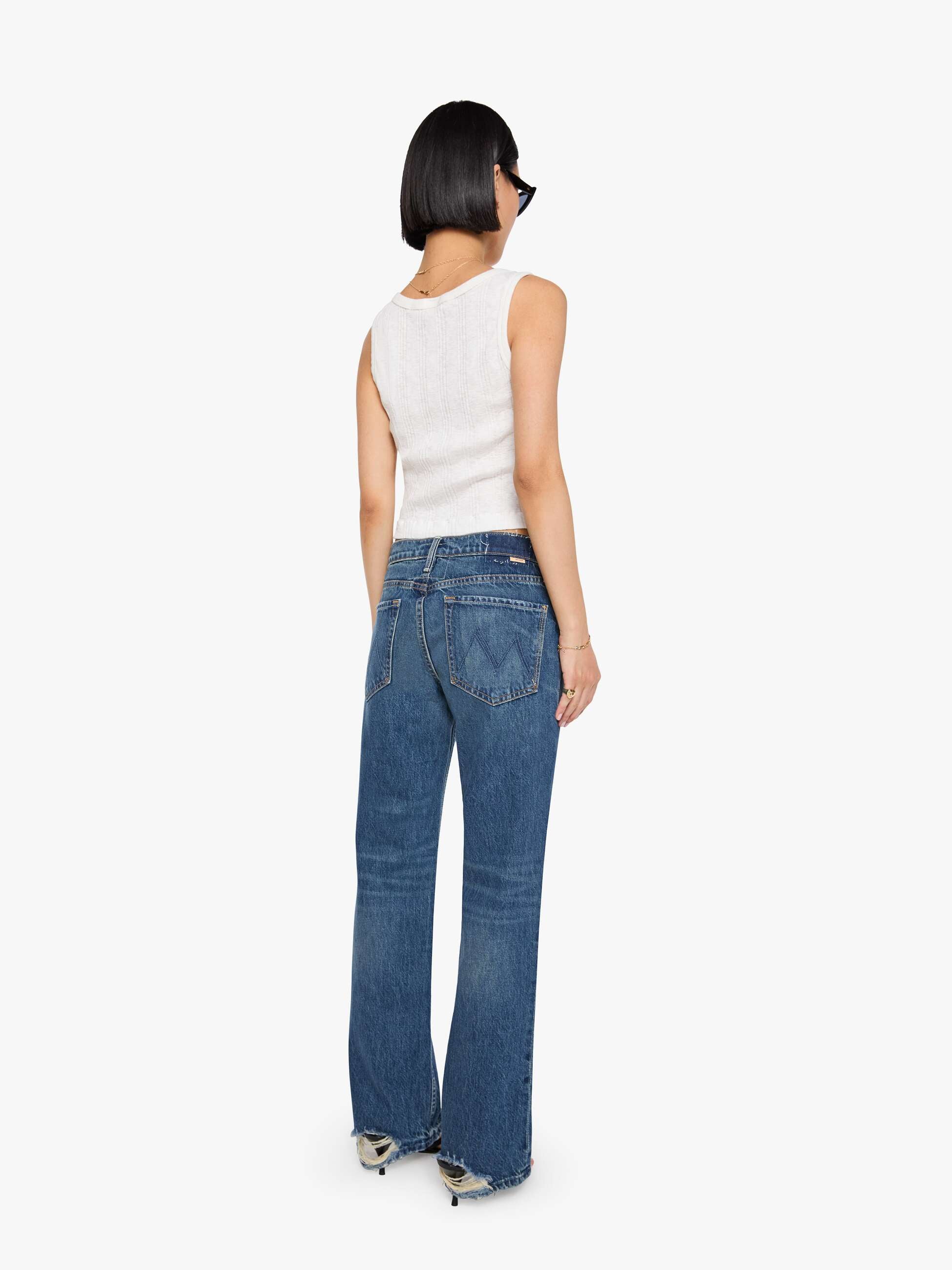 Mother PETITES Lil Reifler Jeans After Midnight Dunkelblau