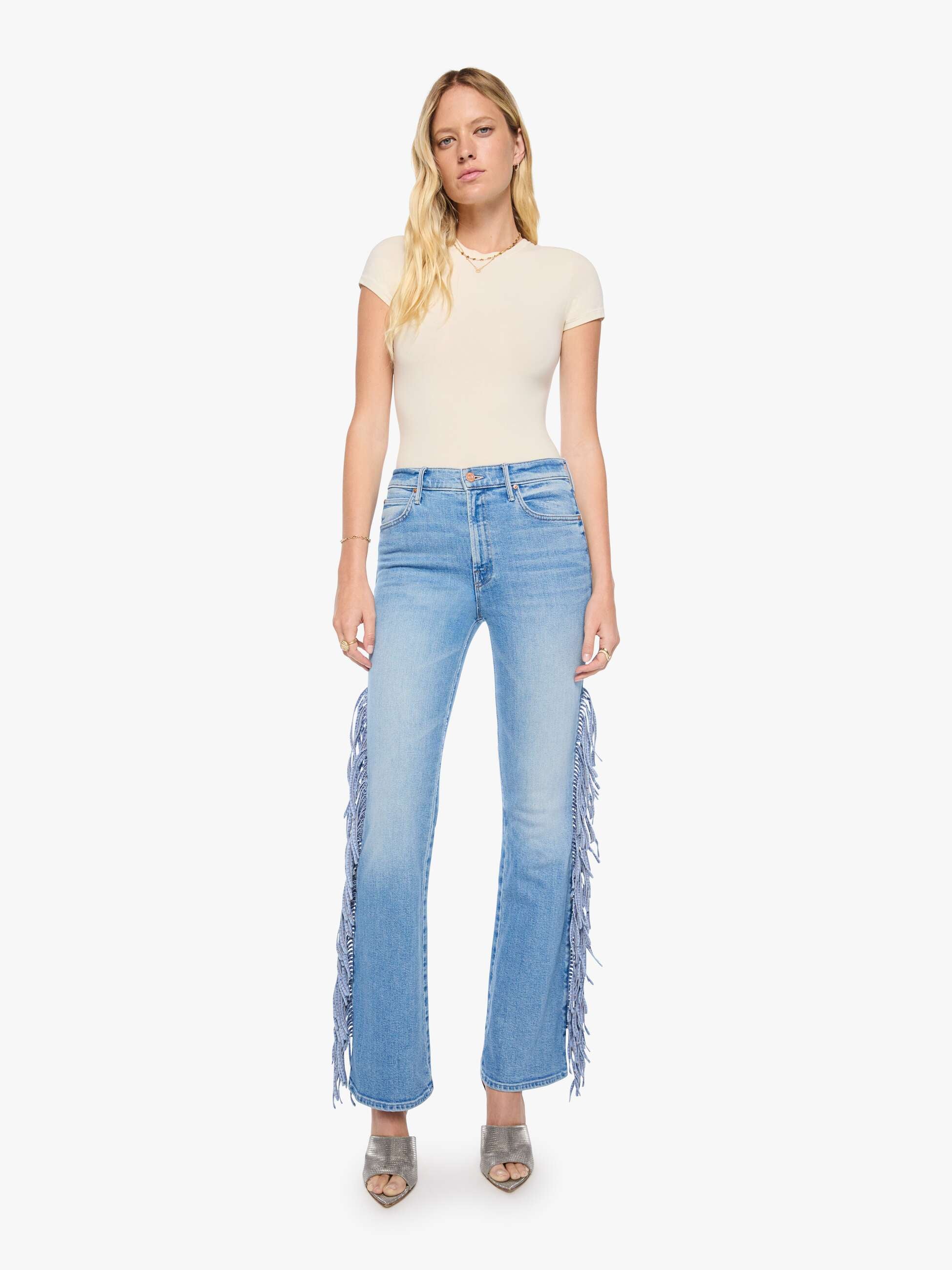Mother The Fringe Desperado Sneak Jeans Saddle Up Bootcut