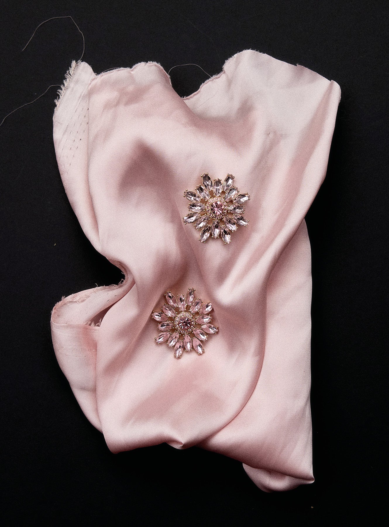 Self Portrait Pink Crystal Flower Earrings Ohrringe Pink