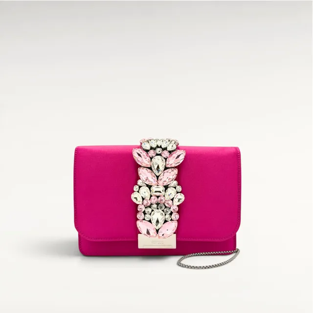 Gedebe Cliky Satin Schmuckstickerei Abend-Clutch 21cm