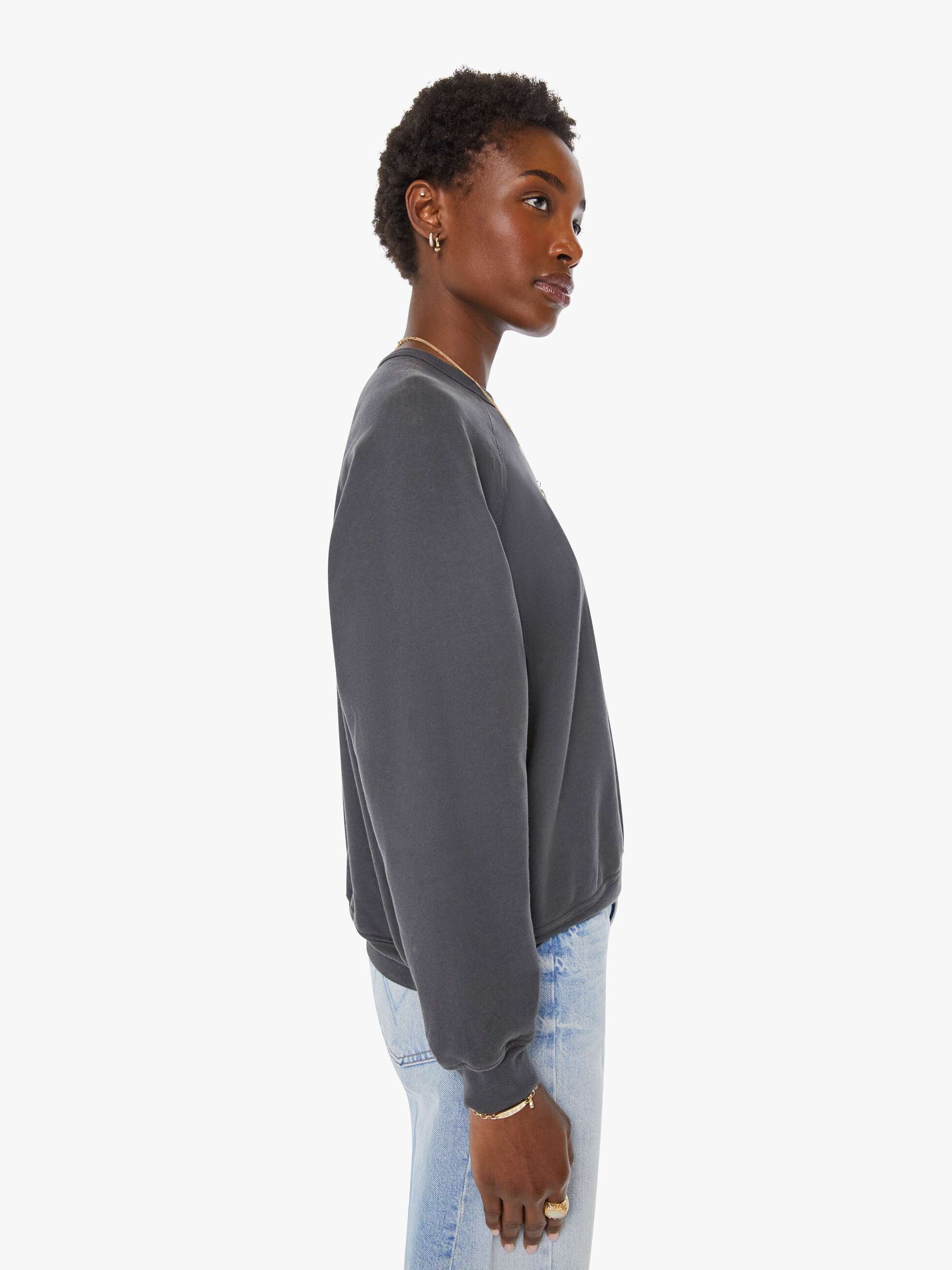 MOTHER Tees The Biggie Concert Sweatshirt Faded Black Schwarz