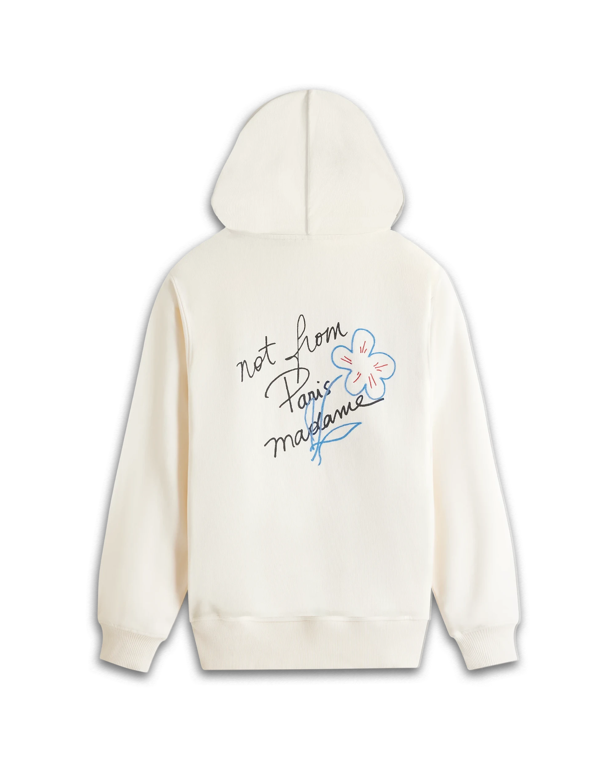 Drôle De Monsieur Slogan Esquisse Hoodie Creme Baumwolle