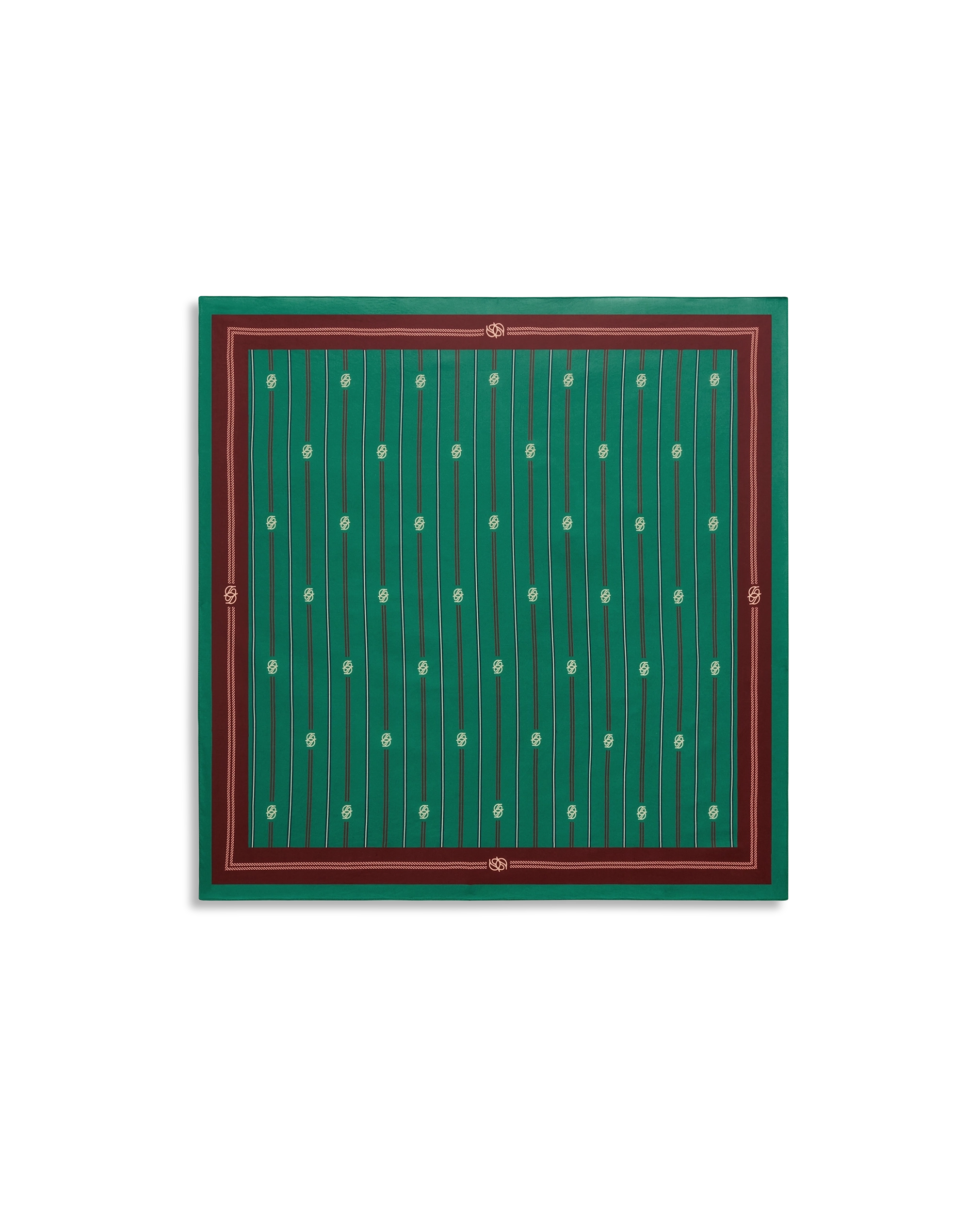Drôle De Monsieur Le Foulard Rayé Monogramme Bandana Emerald Baumwolle
