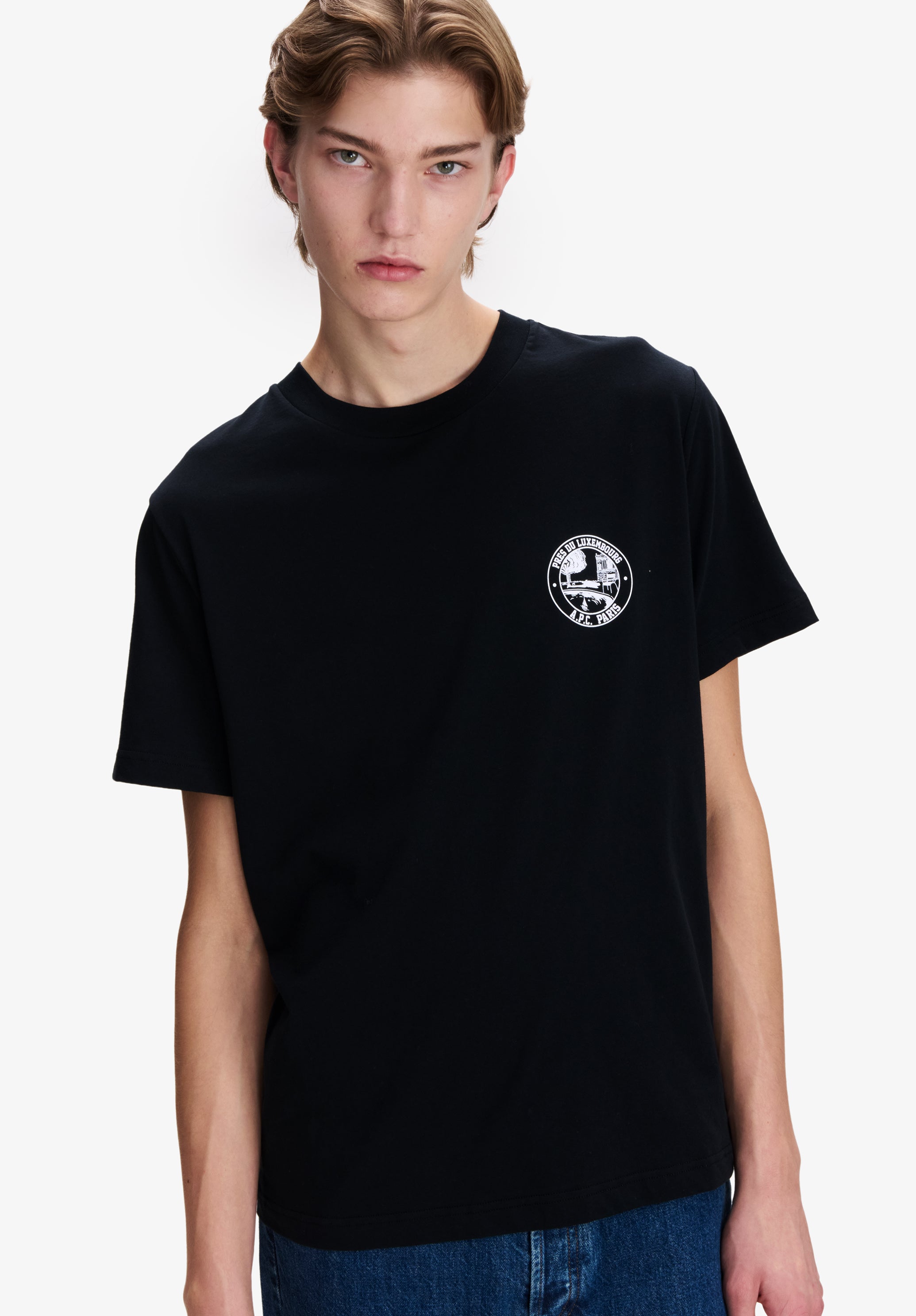 A.P.C. T-Shirts Garten-Logo T-Shirt schwarz Baumwolle