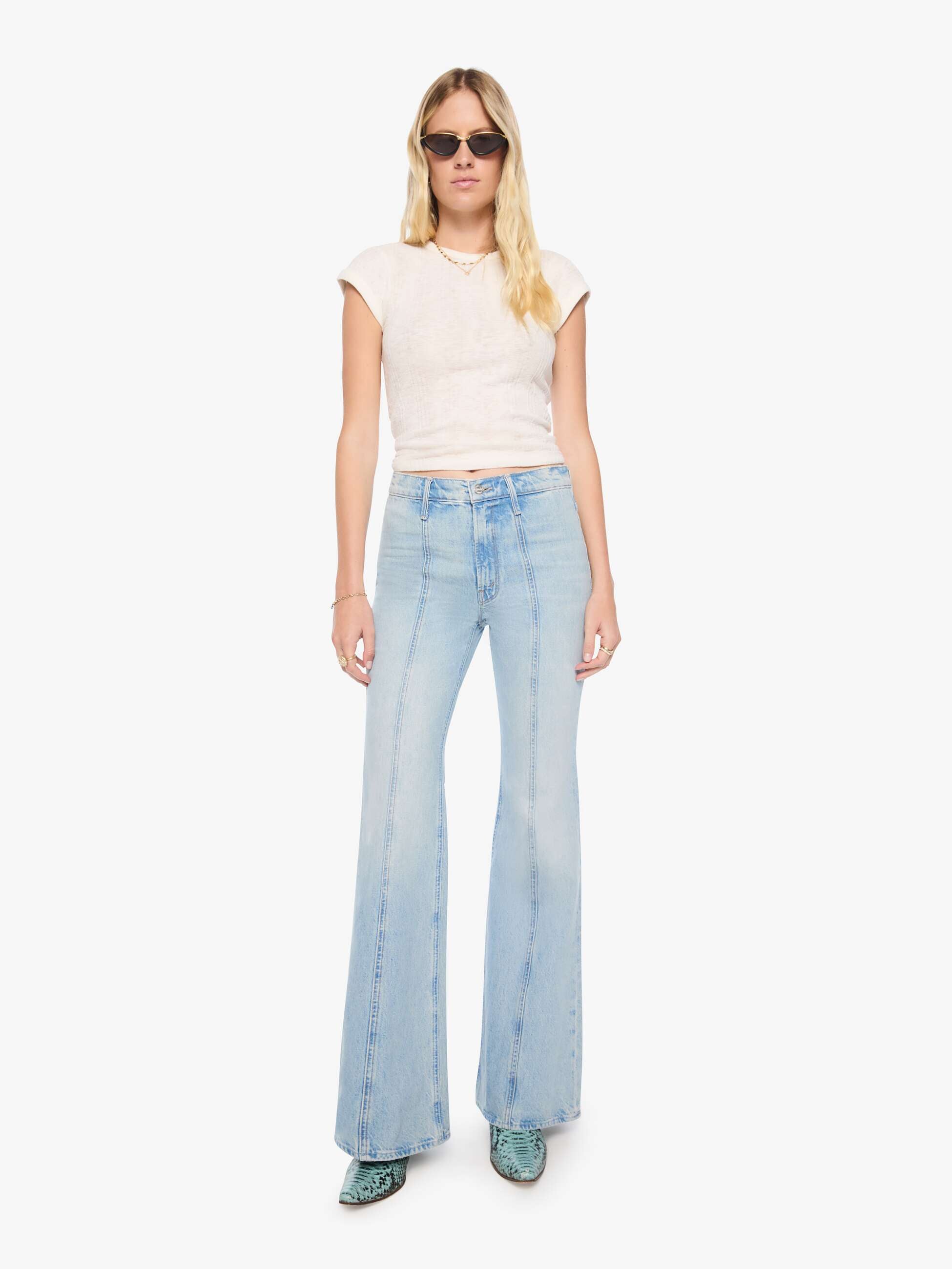 Mother The Seamed Doozy Heel Jeans Out Of This World Hellblau