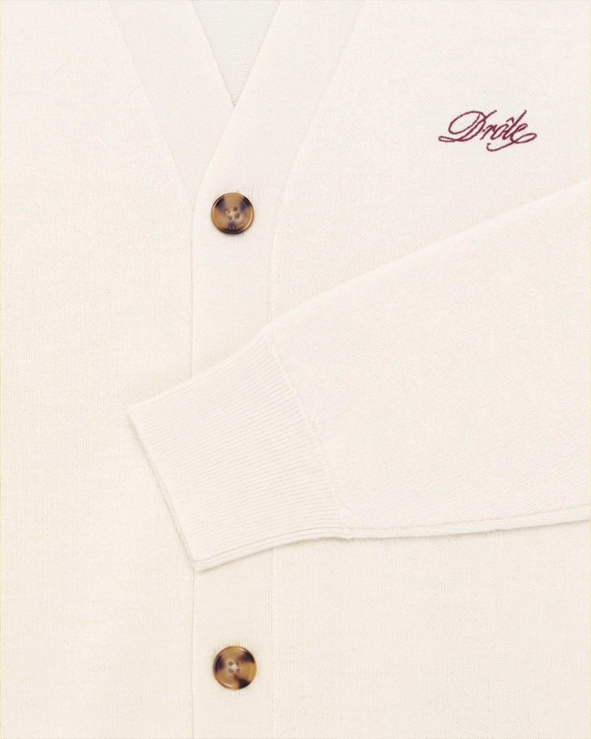 Drôle De Monsieur Drôle Cardigan Woll Weiß Stick