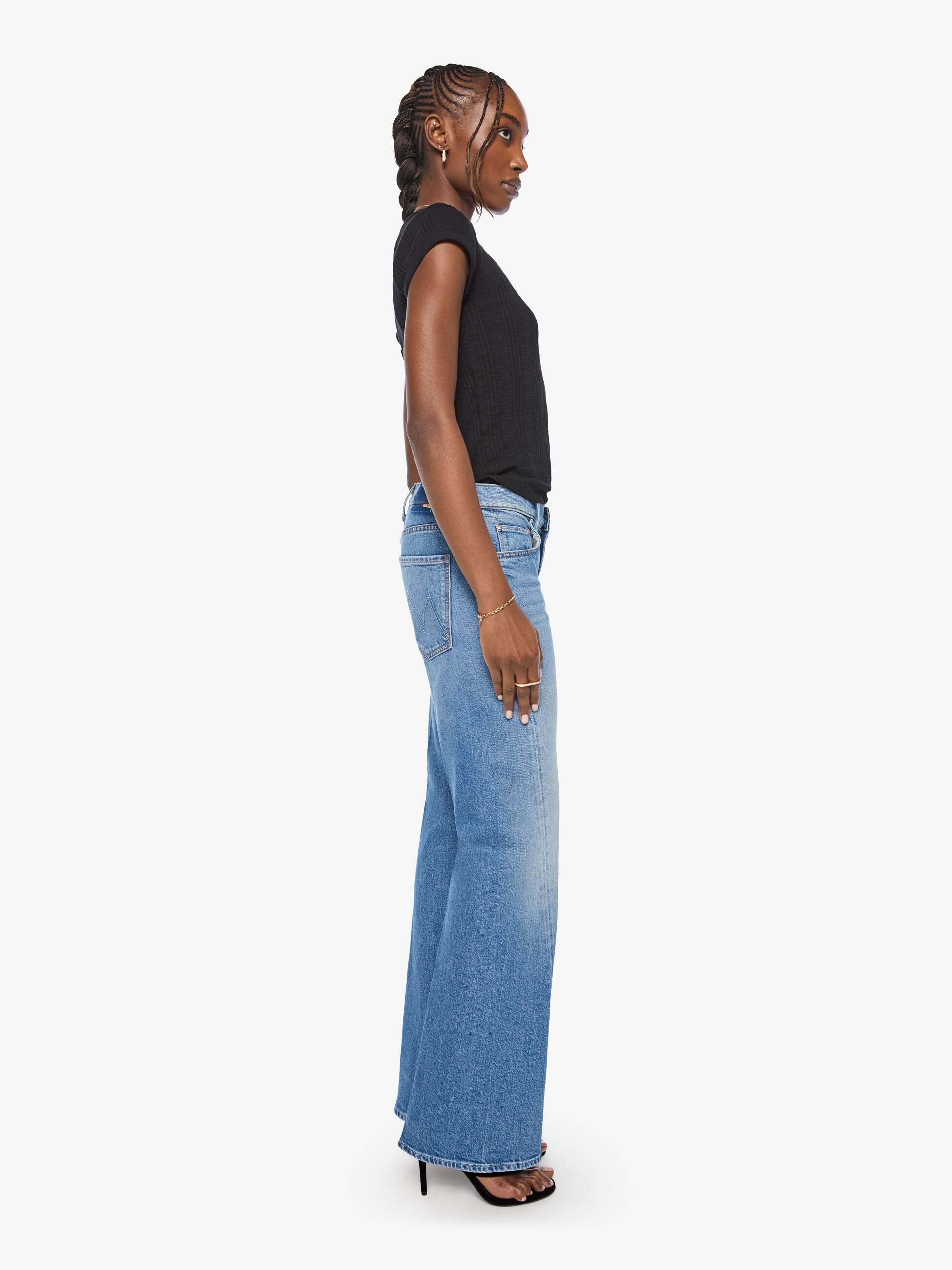 Mother Bookie Twist Skimp Bootcut Jeans Just An Animal blau