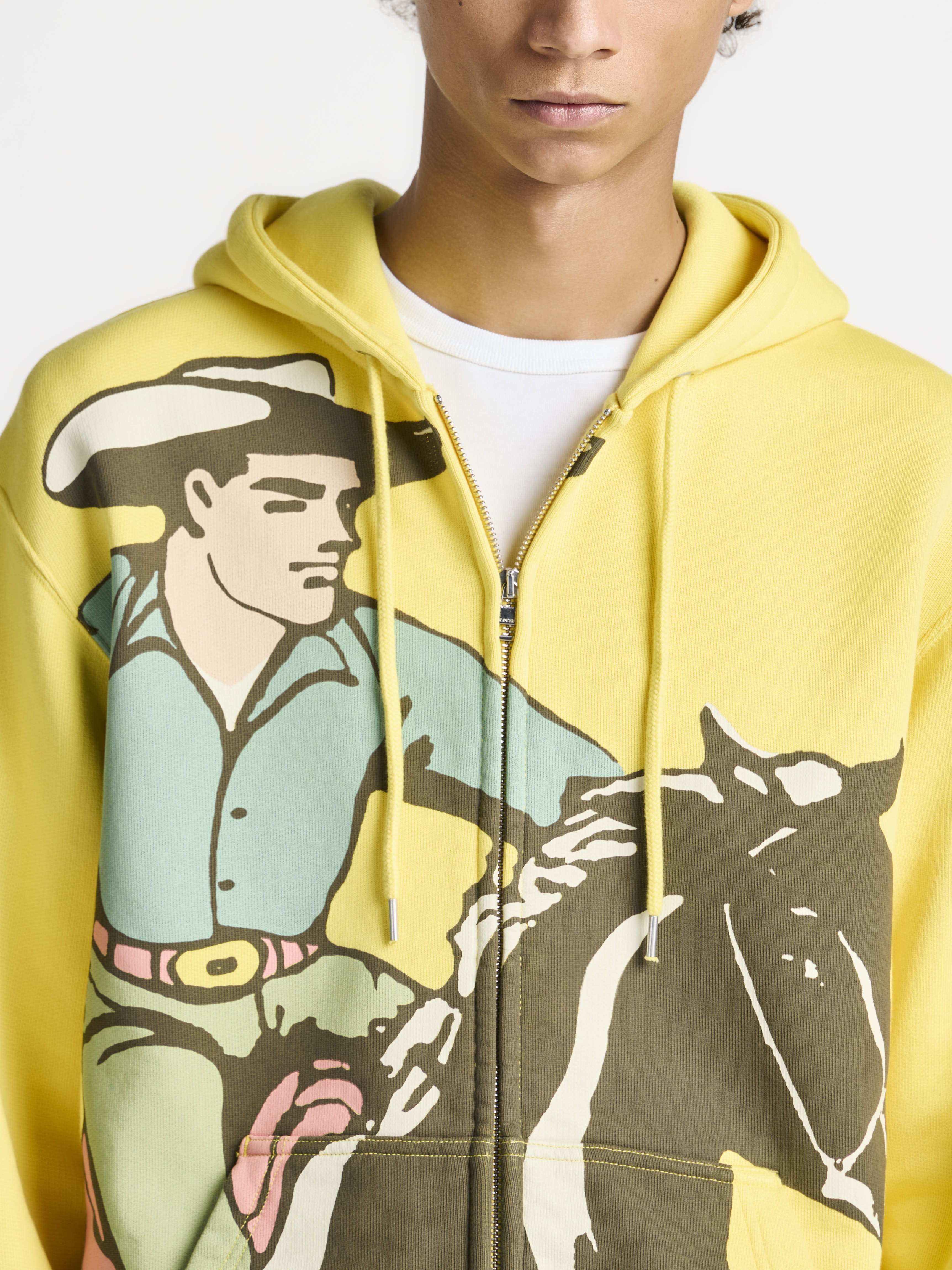 J.W.Anderson Cowboy Front Zip Hoodie Herren Gelb Jersey