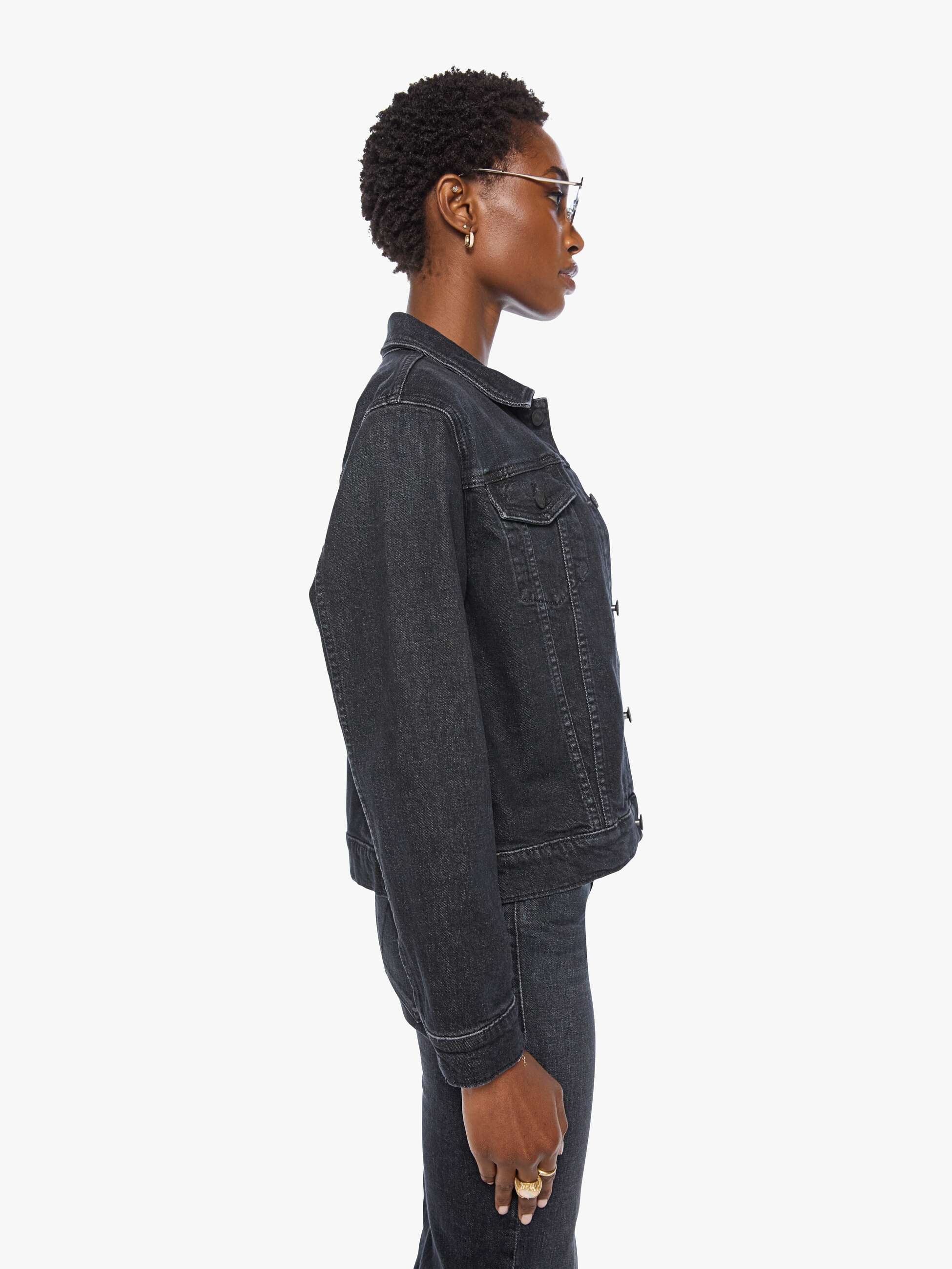 Mother The Bruiser Riding Milkyway Denimjacke Schwarz Cropped