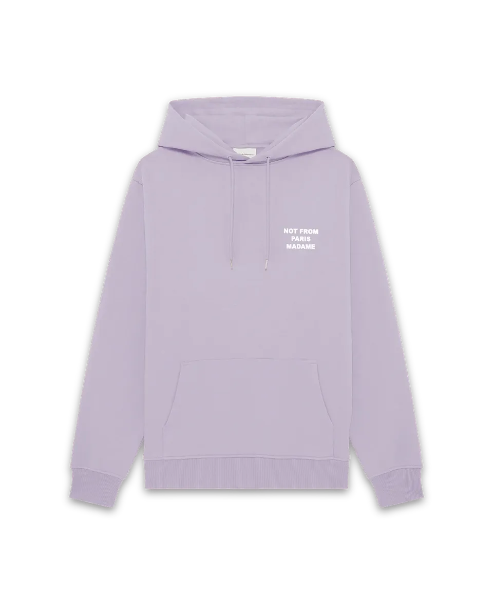Drôle de Monsieur Hoodie Slogan Lavendel Baumwolle