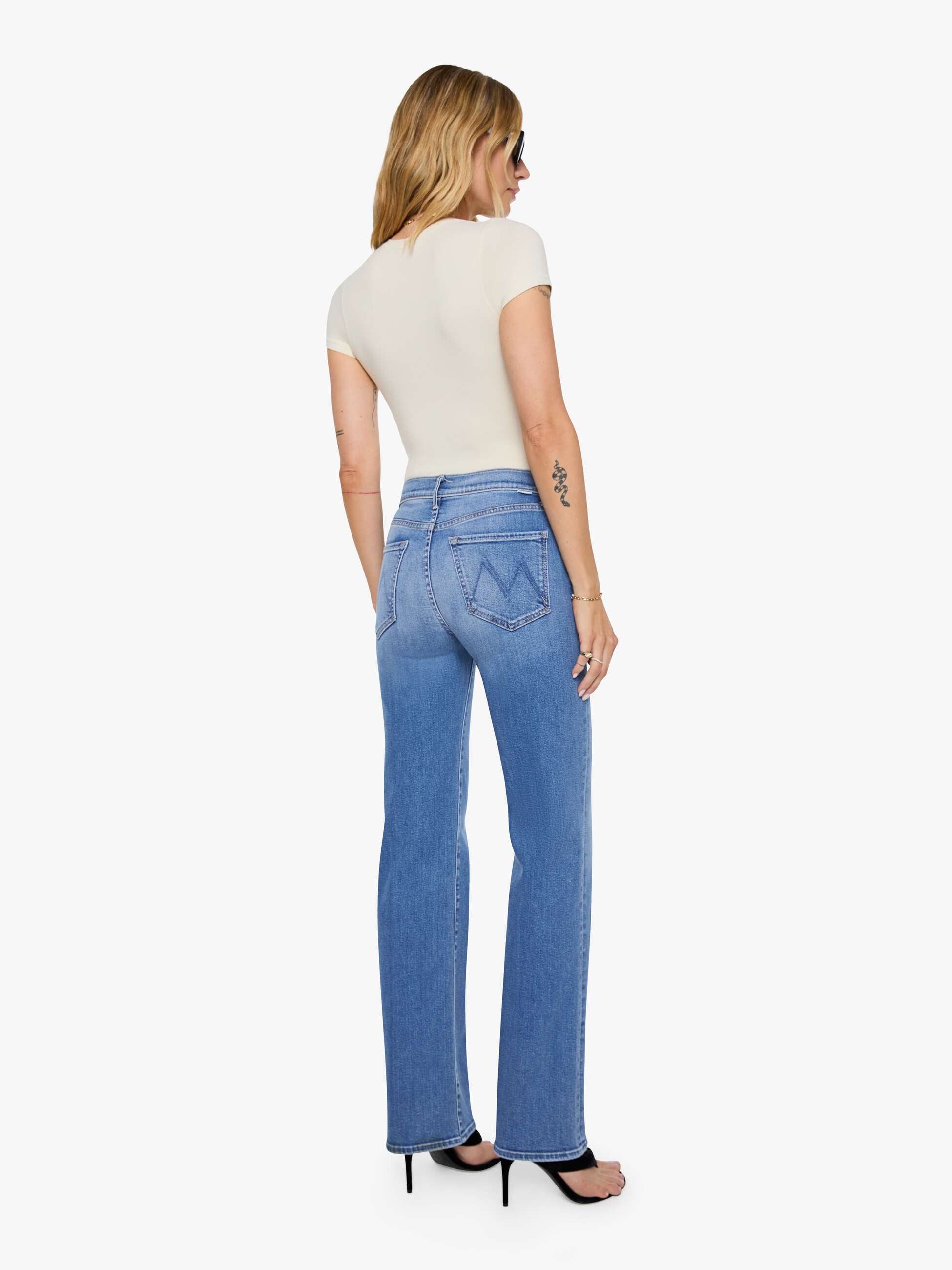Mother The Kick It Jeans Fan Favorite mittelblau Stretch