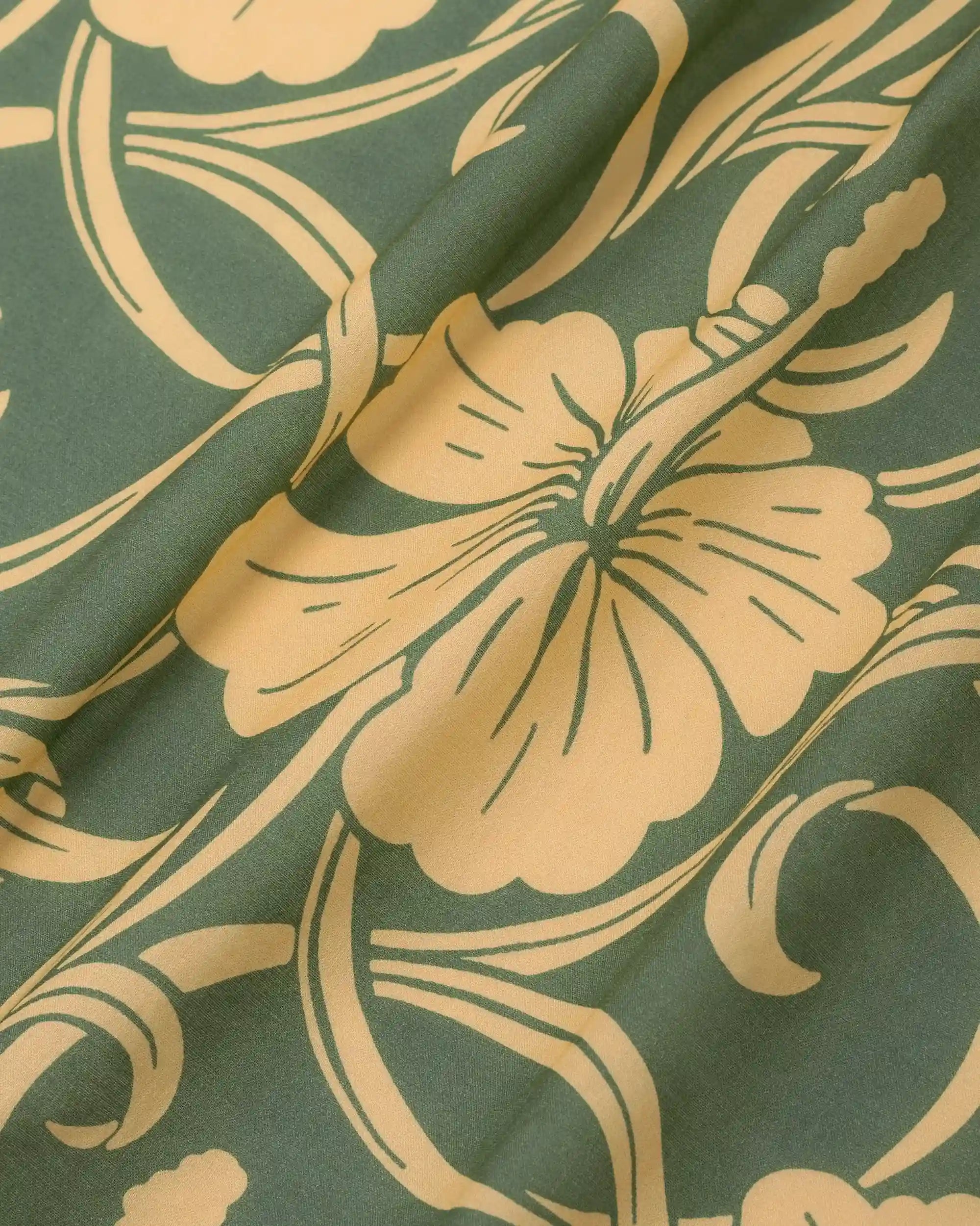 Drôle De Monsieur Chemise Hibiscus Hemd Grün Baumwolle