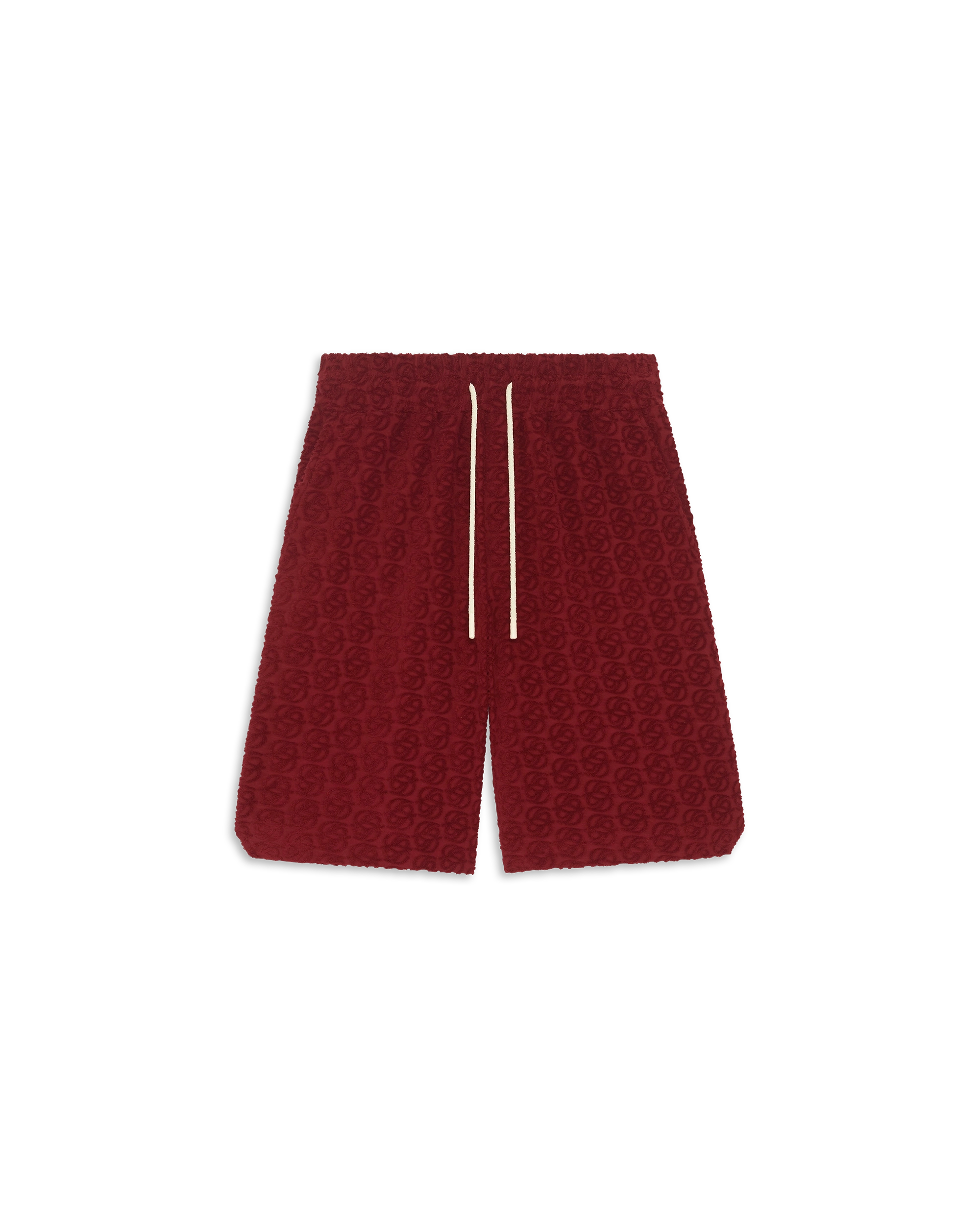 Drôle De Monsieur Monogram Shorts Short Burgundy Baumwolle