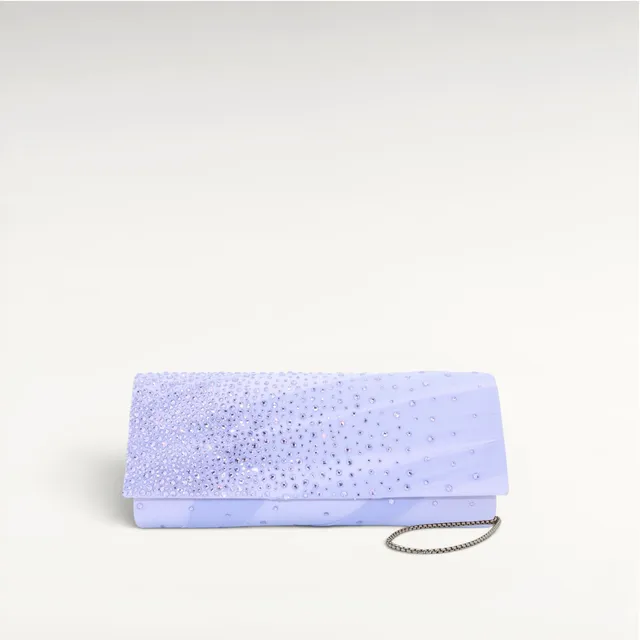 Gedebe Envelope Drapée Tüll-Clutch Kristall Degradé Kette