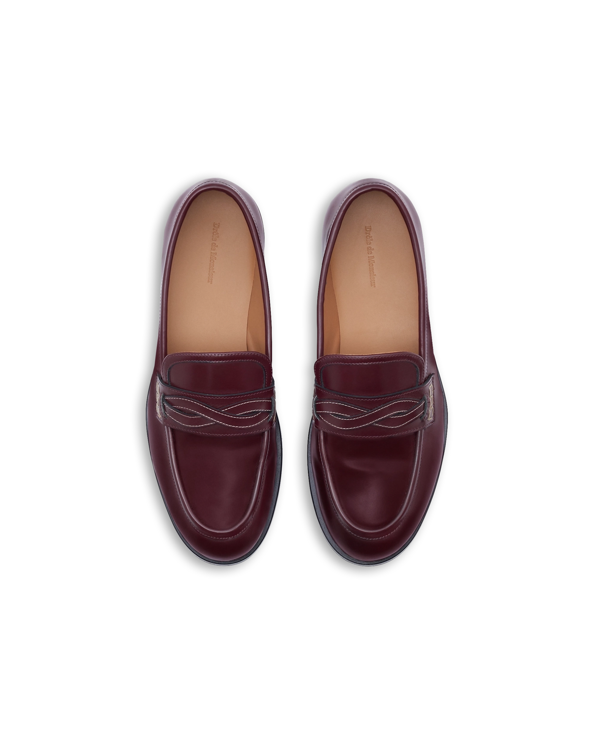 Drôle De Monsieur Mocassin Tresse Loafer Burgundy Rindsleder