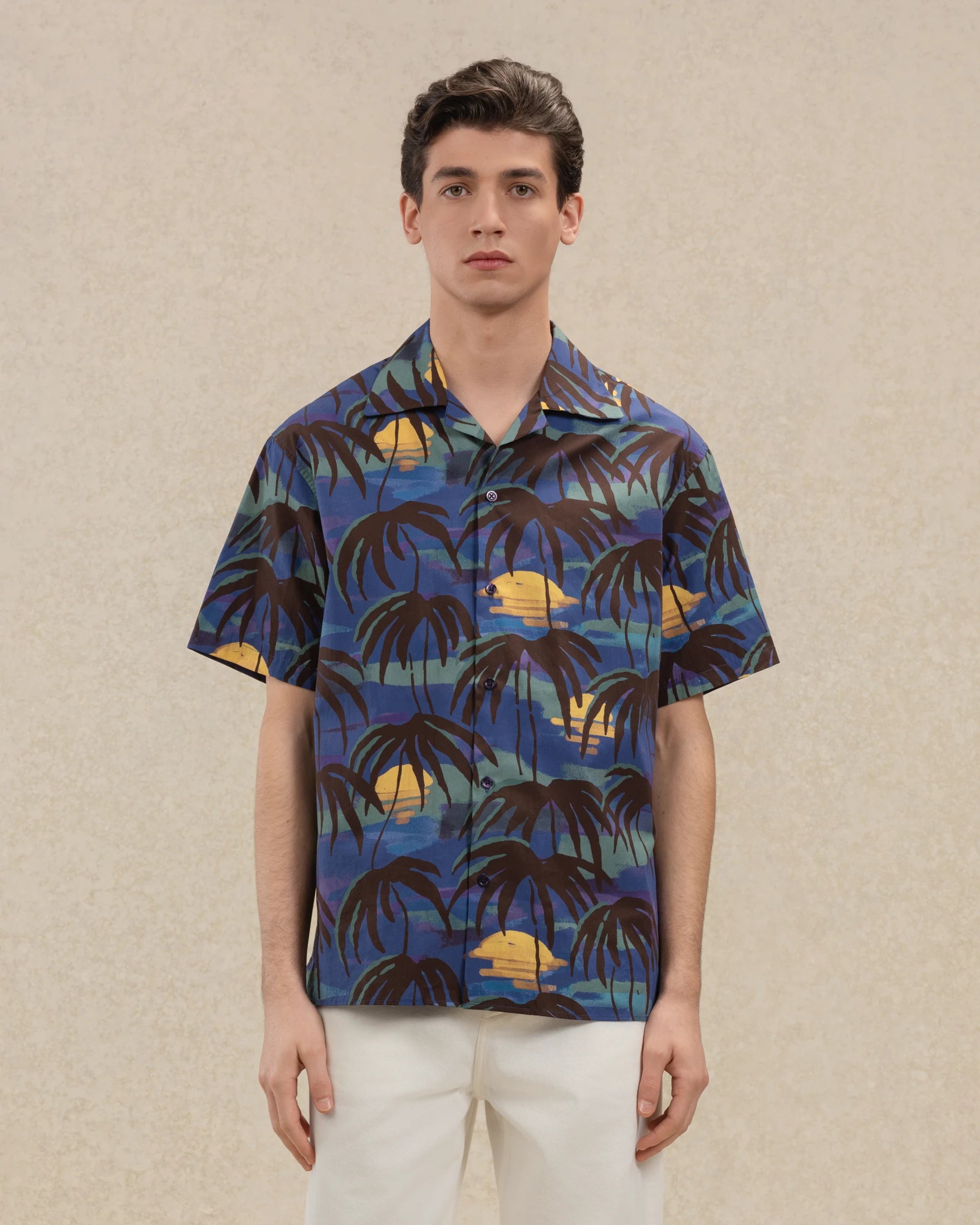 Drôle De Monsieur Chemise Palmiers Hemd navy Baumwolle