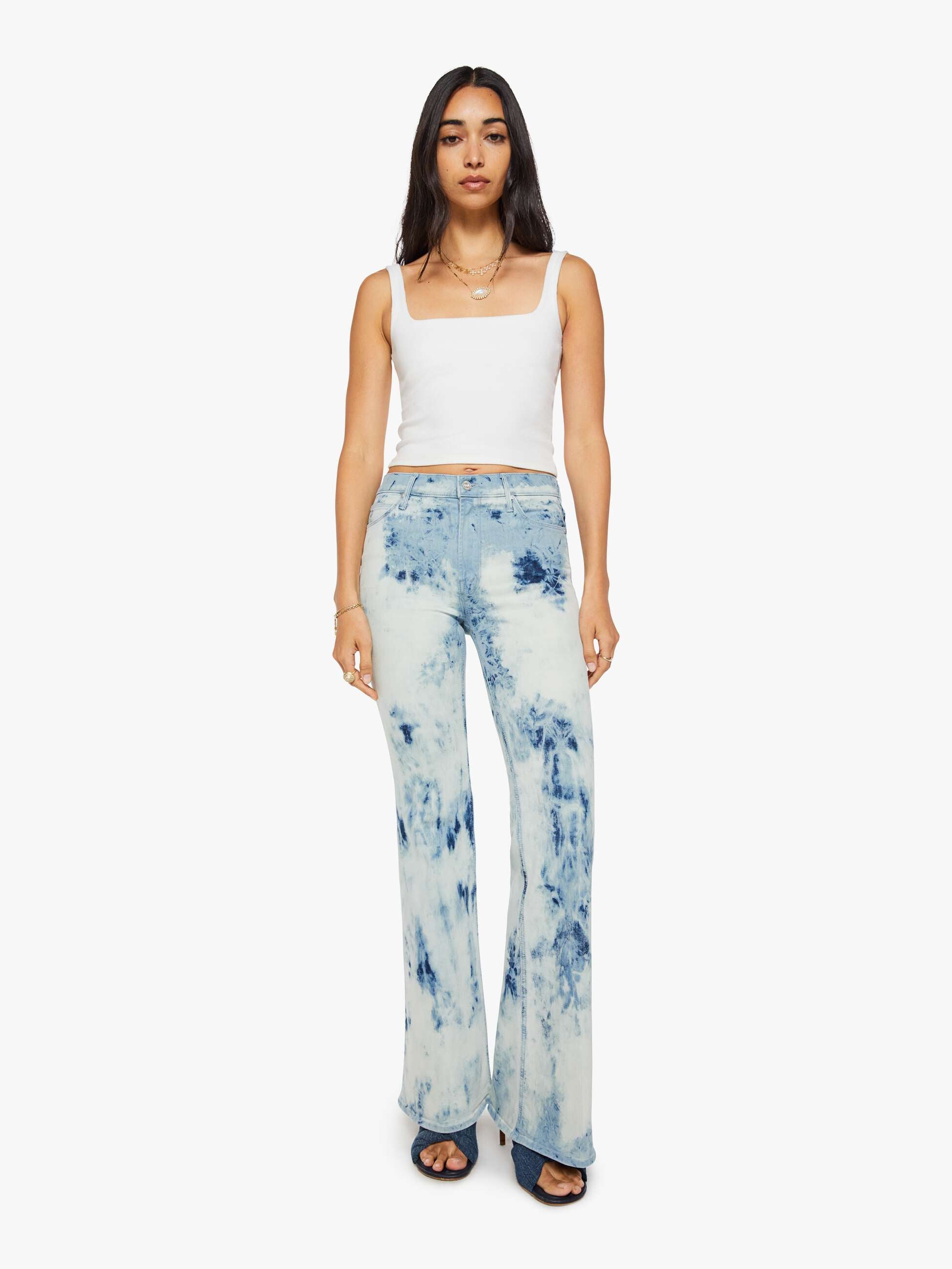Mother The Doozy Flare Jeans Laundry Days hellblau